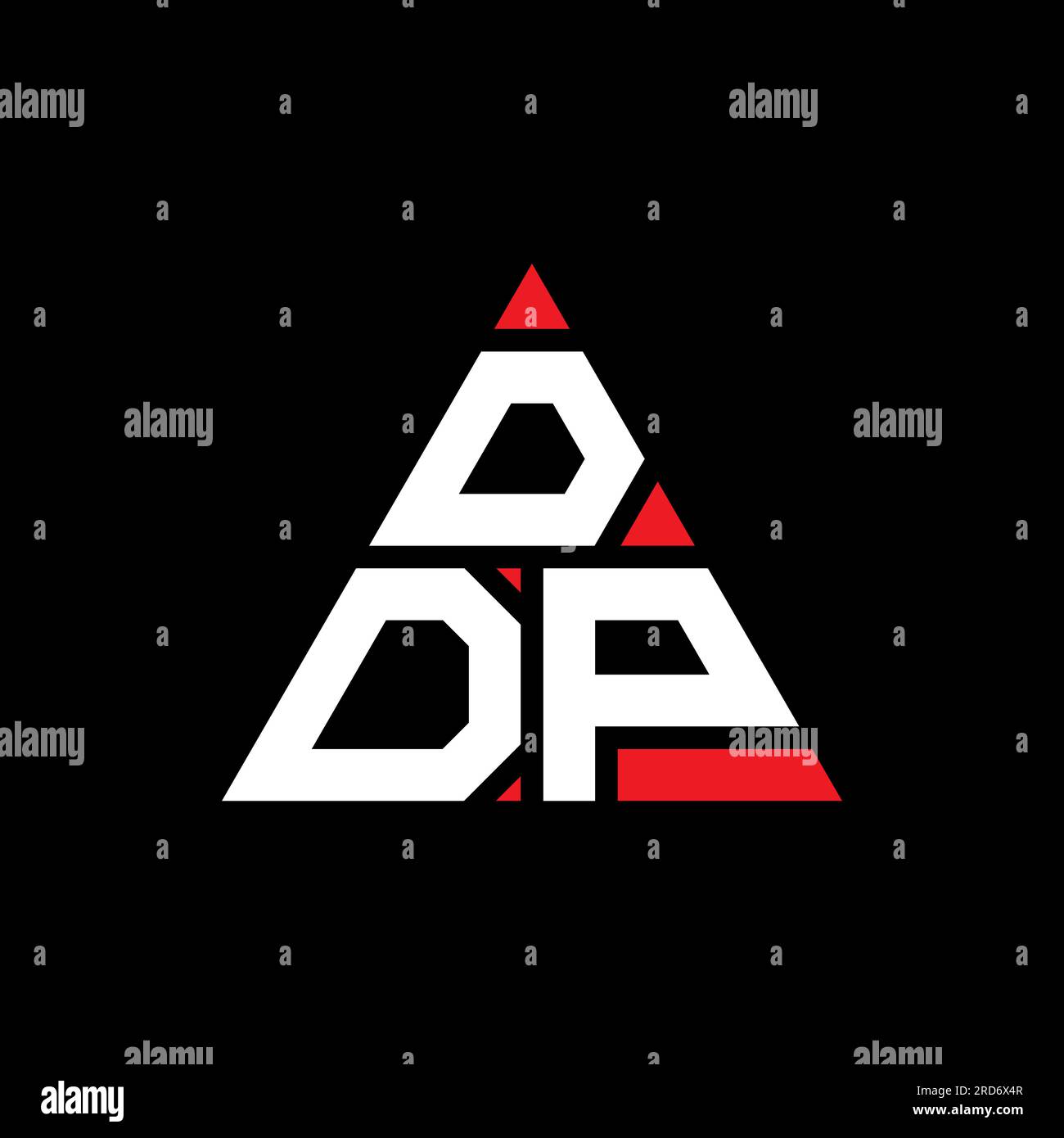 DDP-Logo mit dreieckigem Buchstaben in Dreiecksform. DDP-Dreieck-Logo-Monogramm. DDP-dreieckige Vektorvorlage mit roter Farbe. DDP Triangul Stock Vektor