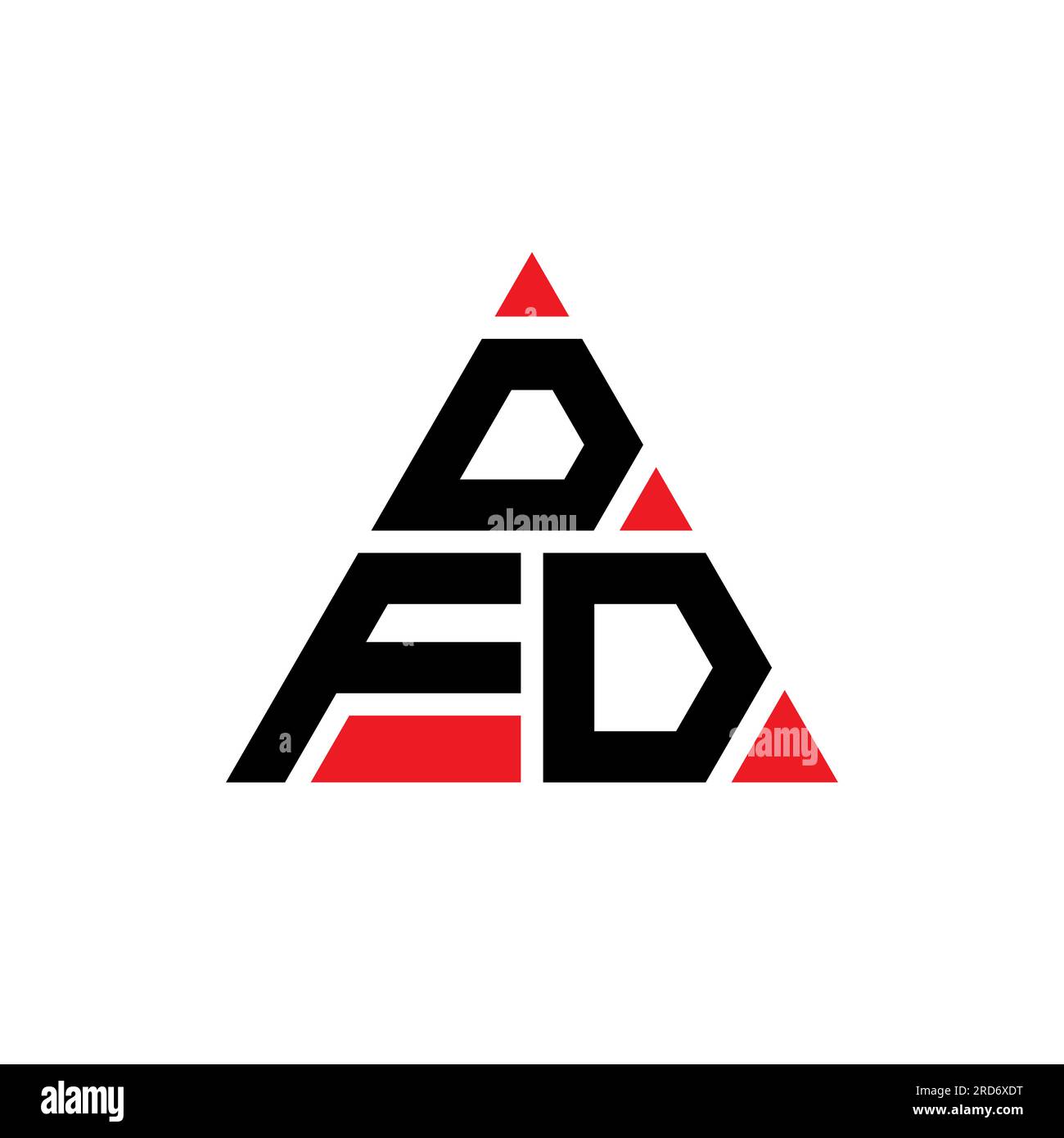 DFD-Logo mit Dreiecksbuchstaben und Dreiecksform. DFD-Monogramm mit Dreieckslogo. DFD-dreieckige Vektorvorlage mit roter Farbe. DFD Triangul Stock Vektor
