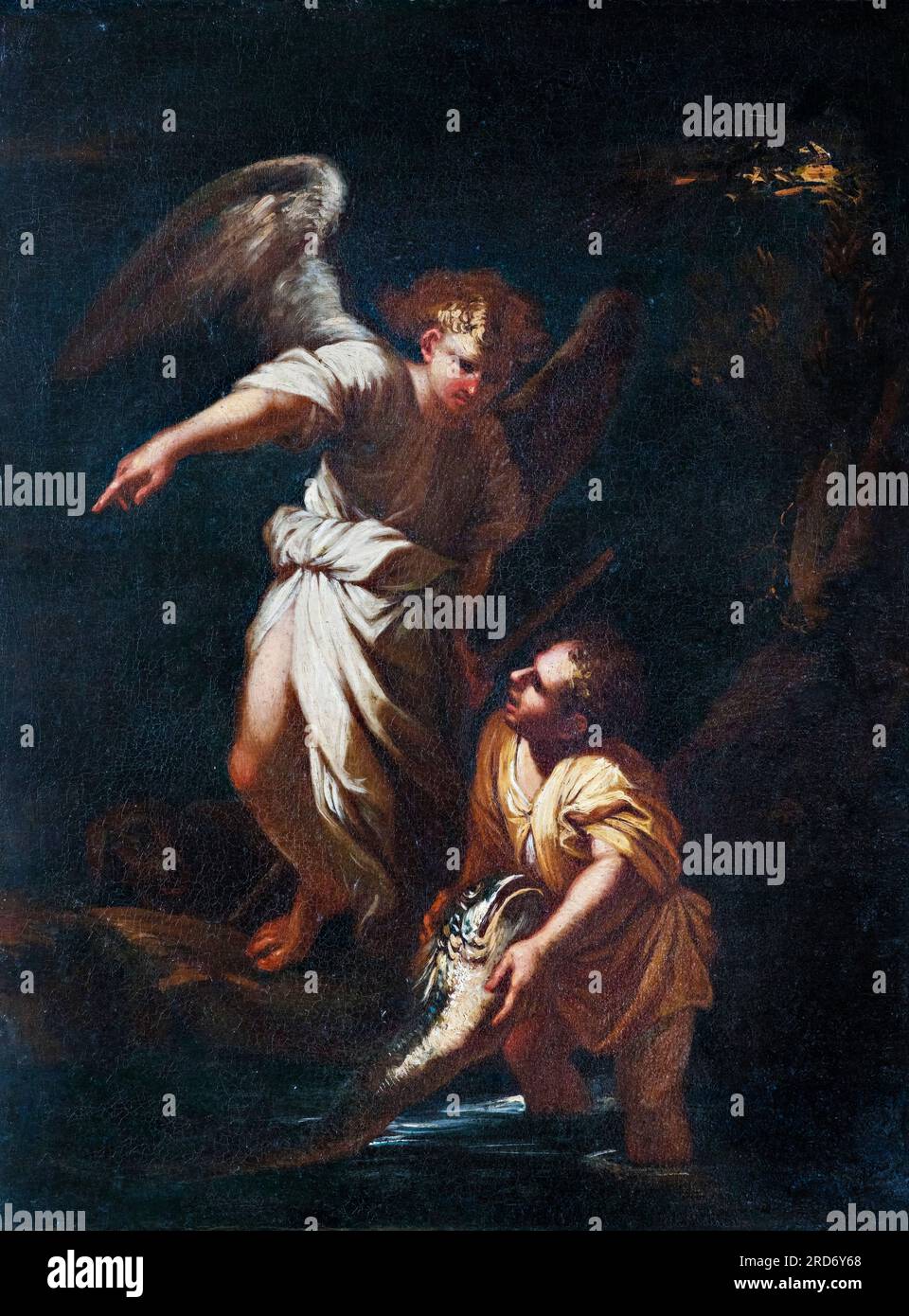 Tobias und der Engel, gemalt in Öl auf Leinwand von Salvator Rosa, vor 1673 Stockfoto
