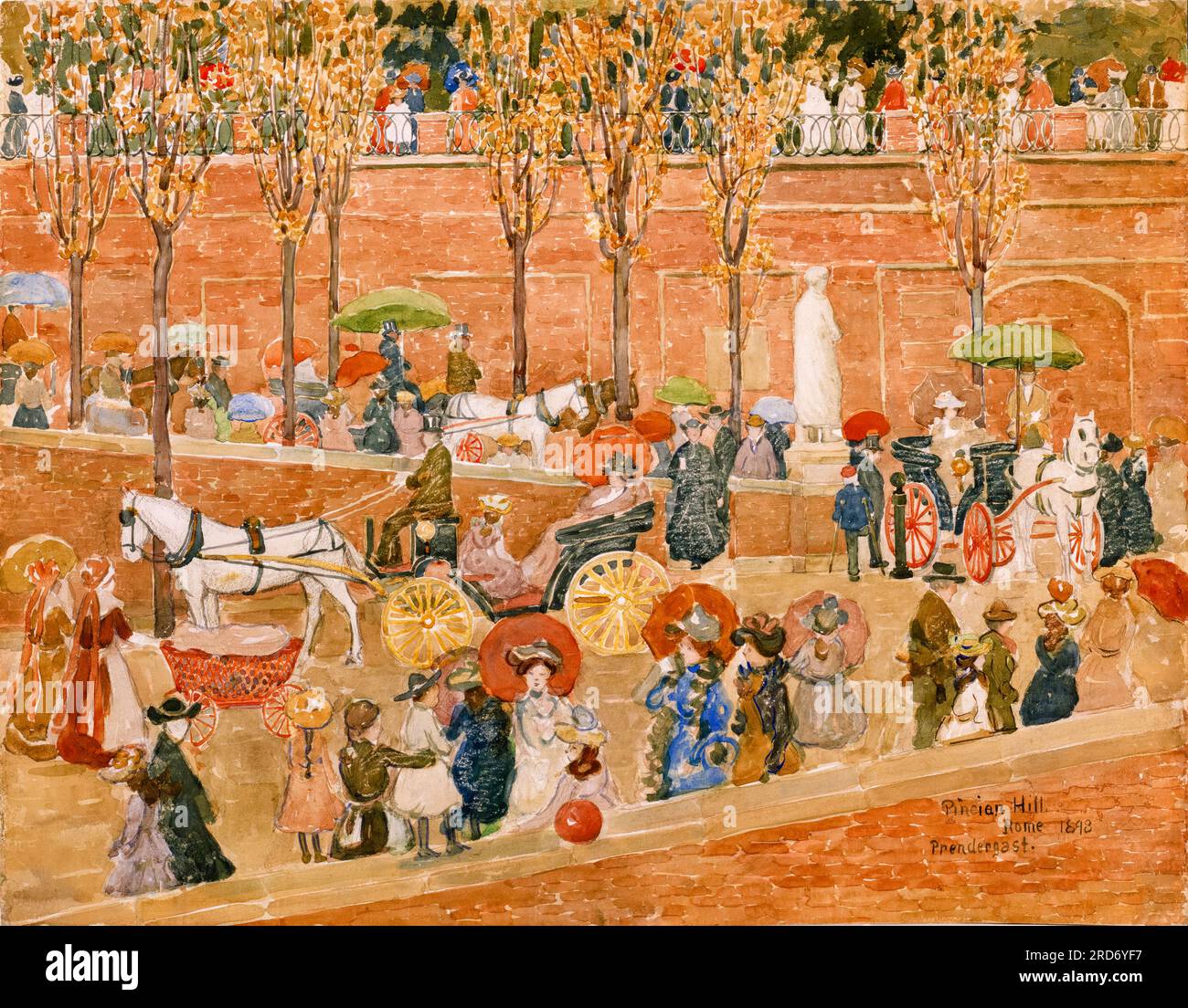 Maurice Prendergast, Pincian Hill, Rom, Aquarellmalerei, 1898 Stockfoto