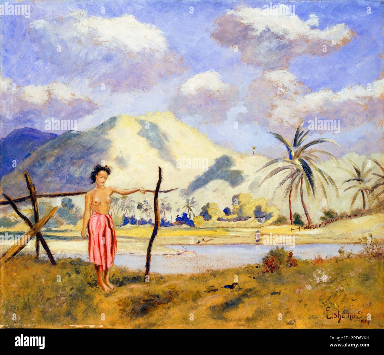 Louis Eilshemius, Samoa, mit Öl auf Pappe gemalt, 1907 Stockfoto