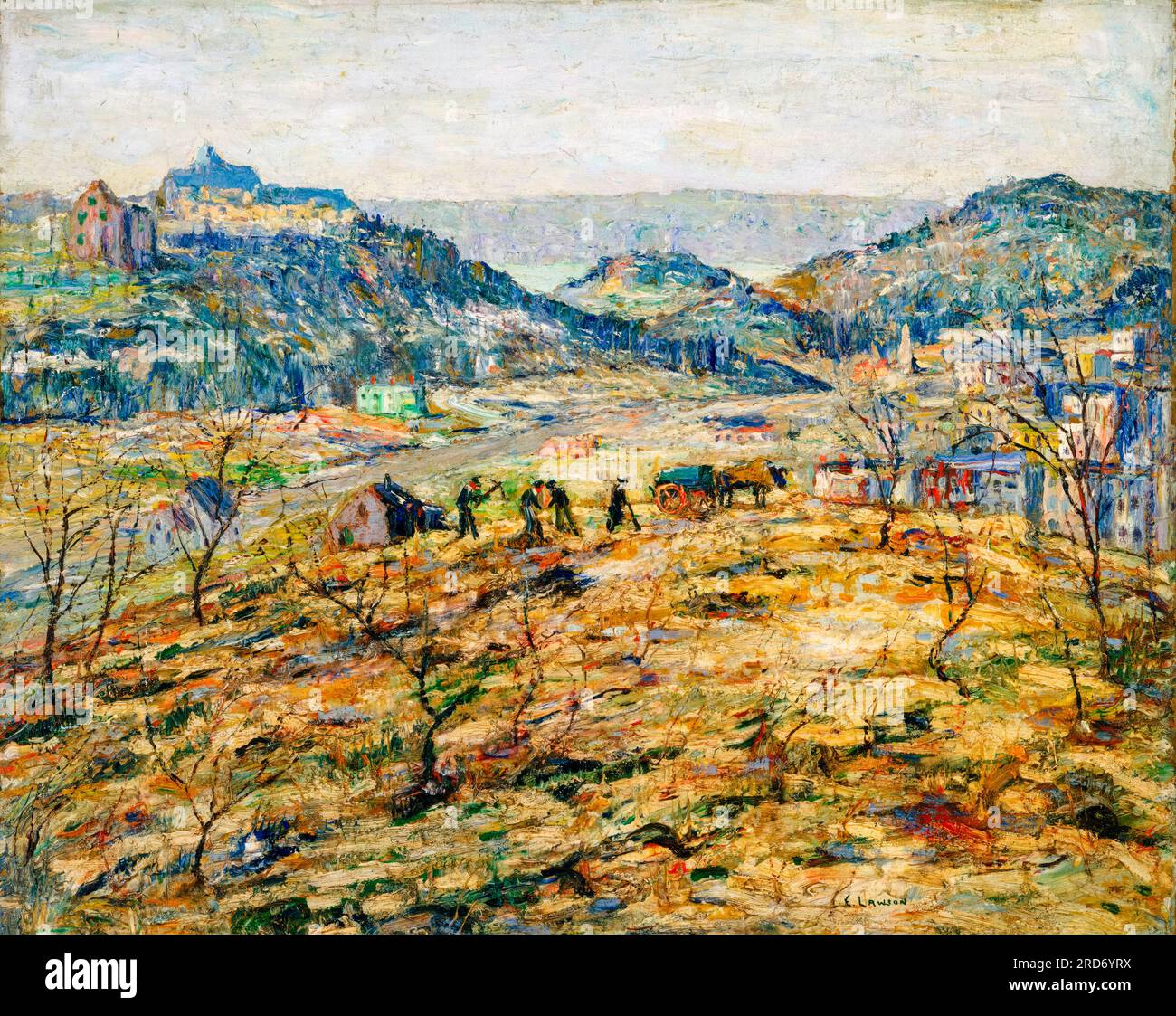 Ernest Lawson, Stadtrand, Landschaftsmalerei in Öl auf Leinwand, ca. 1914 Stockfoto