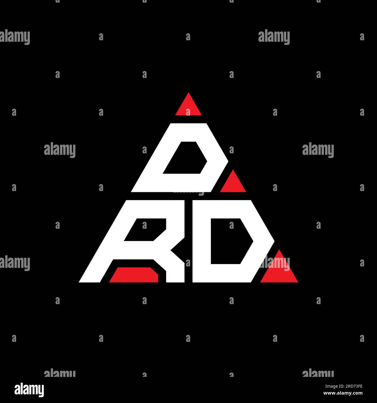 DRD-Logo mit Dreiecksbuchstaben und Dreiecksform. DRD-Dreieck-Logo-Monogramm. DRD-Dreieck-Vektor-Logo-Vorlage mit roter Farbe. DRD Triangul Stock Vektor