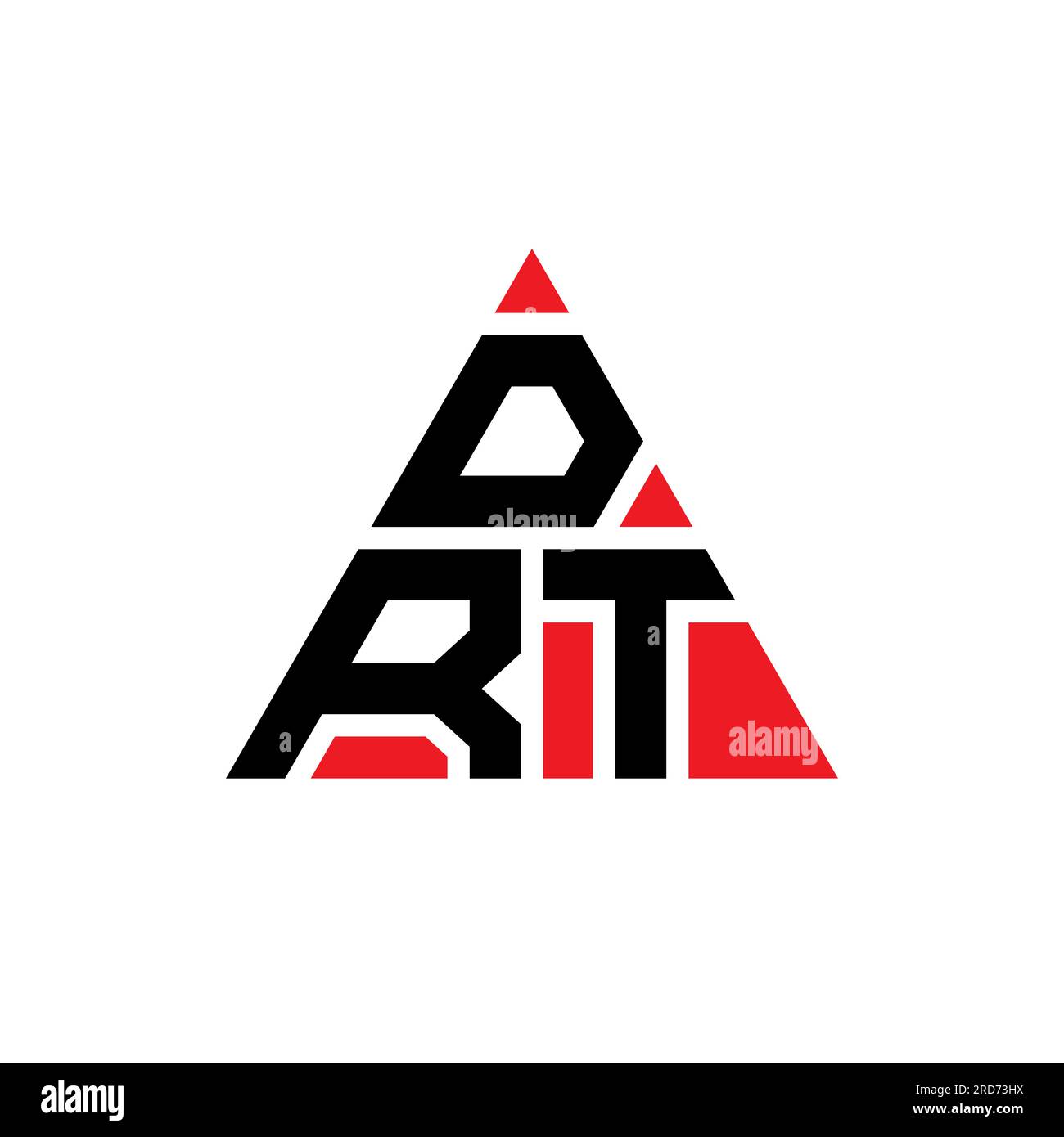 DRT-Logo mit Dreiecksbuchstaben und Dreiecksform. DRT-Dreieck-Logo-Monogramm. DRT-Dreieck-Vektor-Logo-Vorlage mit roter Farbe. DRT Triangul Stock Vektor