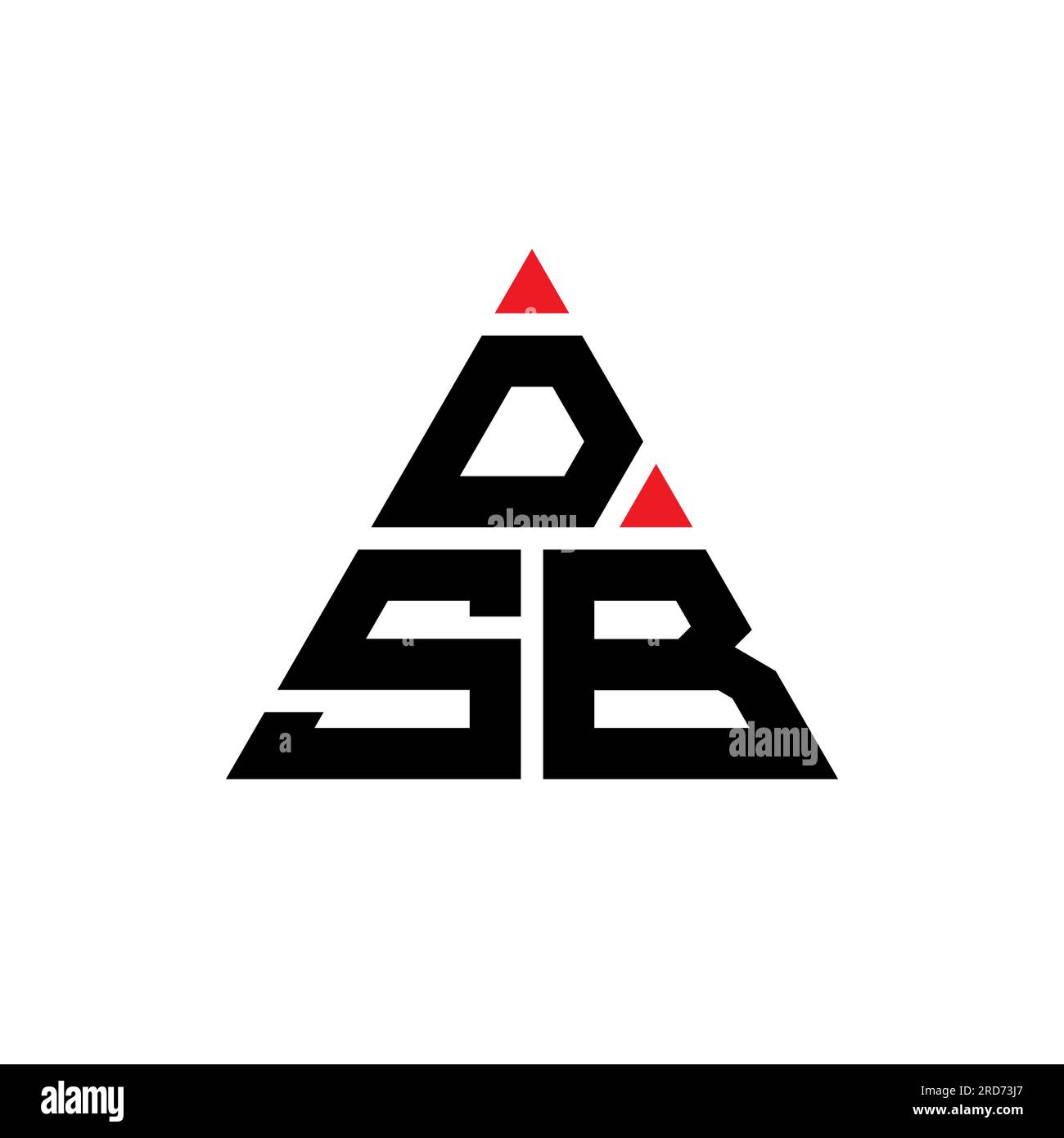 DSB-Logo mit Dreiecksbuchstaben und Dreiecksform. DSB-Dreieck-Logo-Monogramm. DSB-dreieckige Vektorvorlage mit roter Farbe. DSB Triangul Stock Vektor