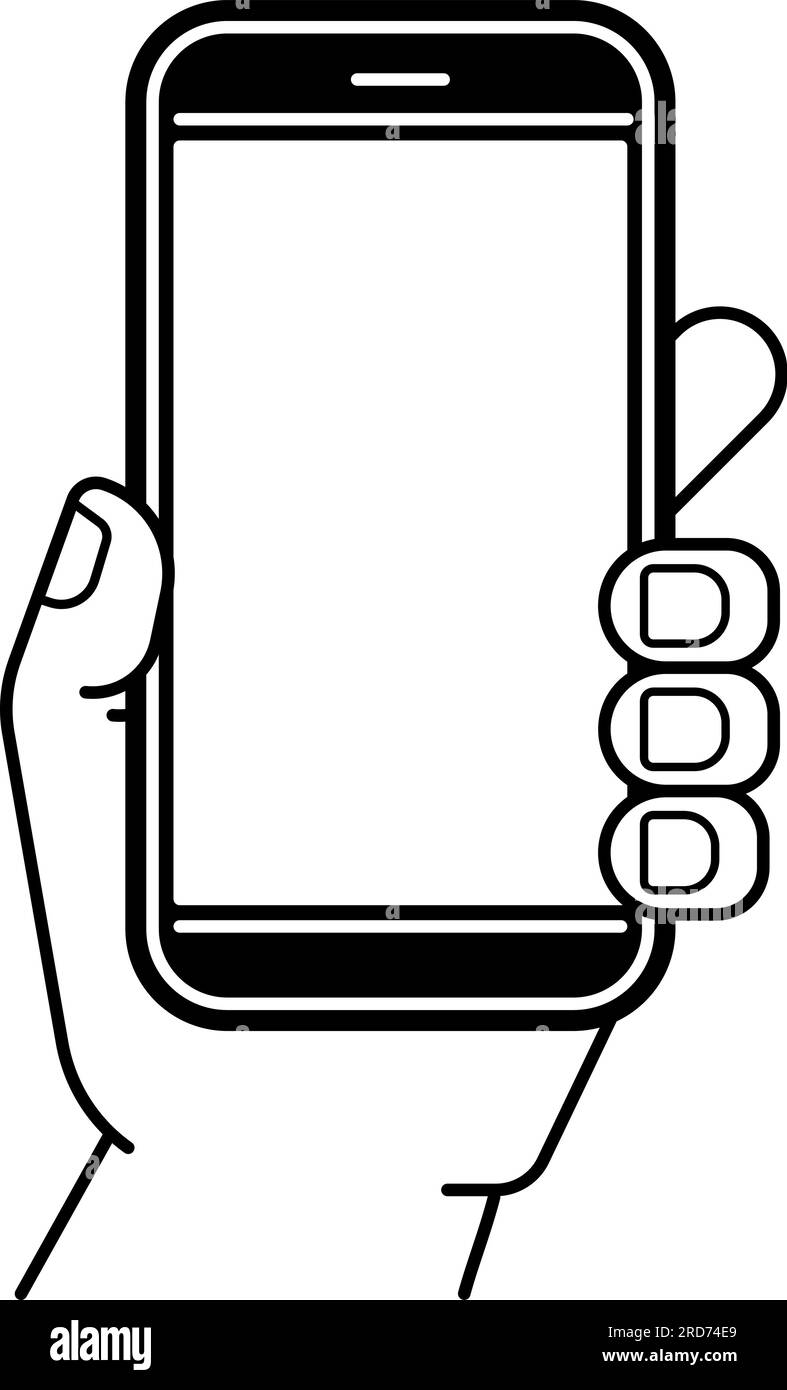 Handheld Handheld Mobiltelefonbildschirm Cartoon-Symbol Stock Vektor