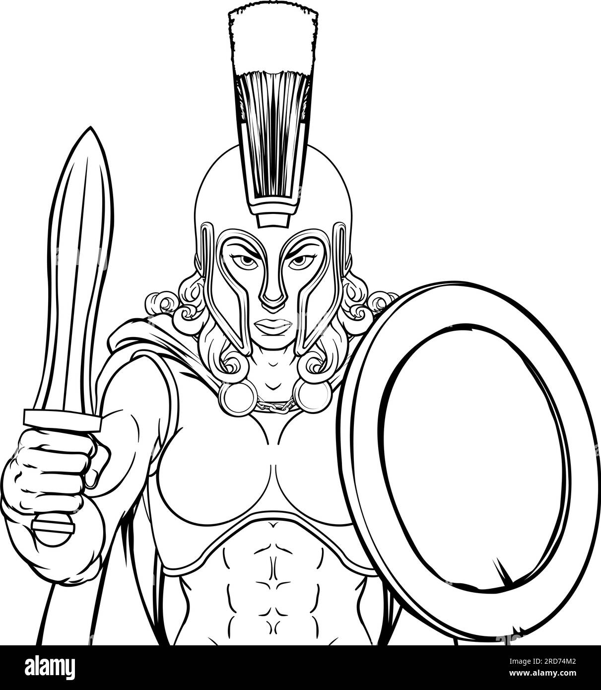 Spartan Trojan weiblichen Krieger Gladiator Frau Stock Vektor