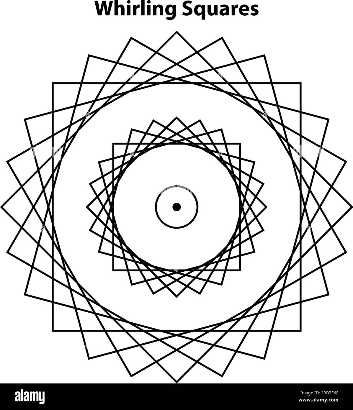 Wirbelnde Quadrate. Vektorelemente Für Die Konstruktion Heiliger Geometrien. Diese Religion, Philosophie und Spiritualsymbole. Die Welt der Geometrie. Stock Vektor