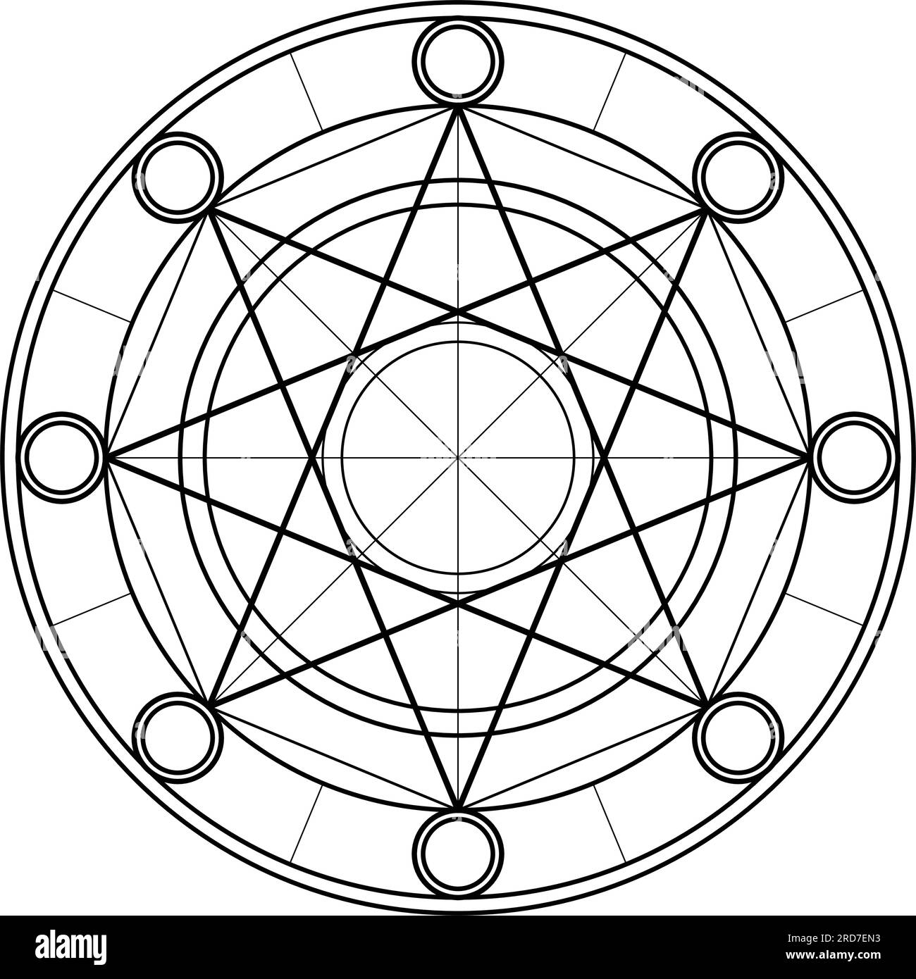 Kreisdiagramm. Vektorelemente Für Die Konstruktion Heiliger Geometrien. Diese Religion, Philosophie und Spiritualsymbole. Die Welt der Geometrie Stock Vektor