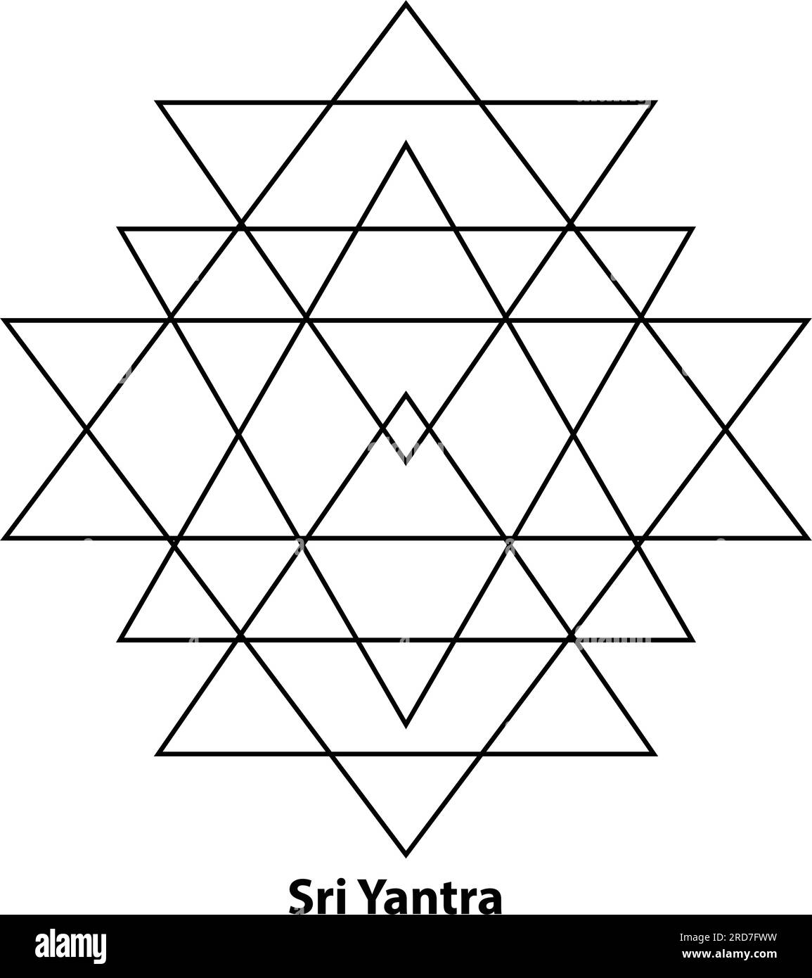 yantra-Diagramm. Vektorelemente Für Erschreckte Geometrie. Diese Religion, Philosophie und Spiritualsymbole. Die Welt der Geometrie. Stock Vektor