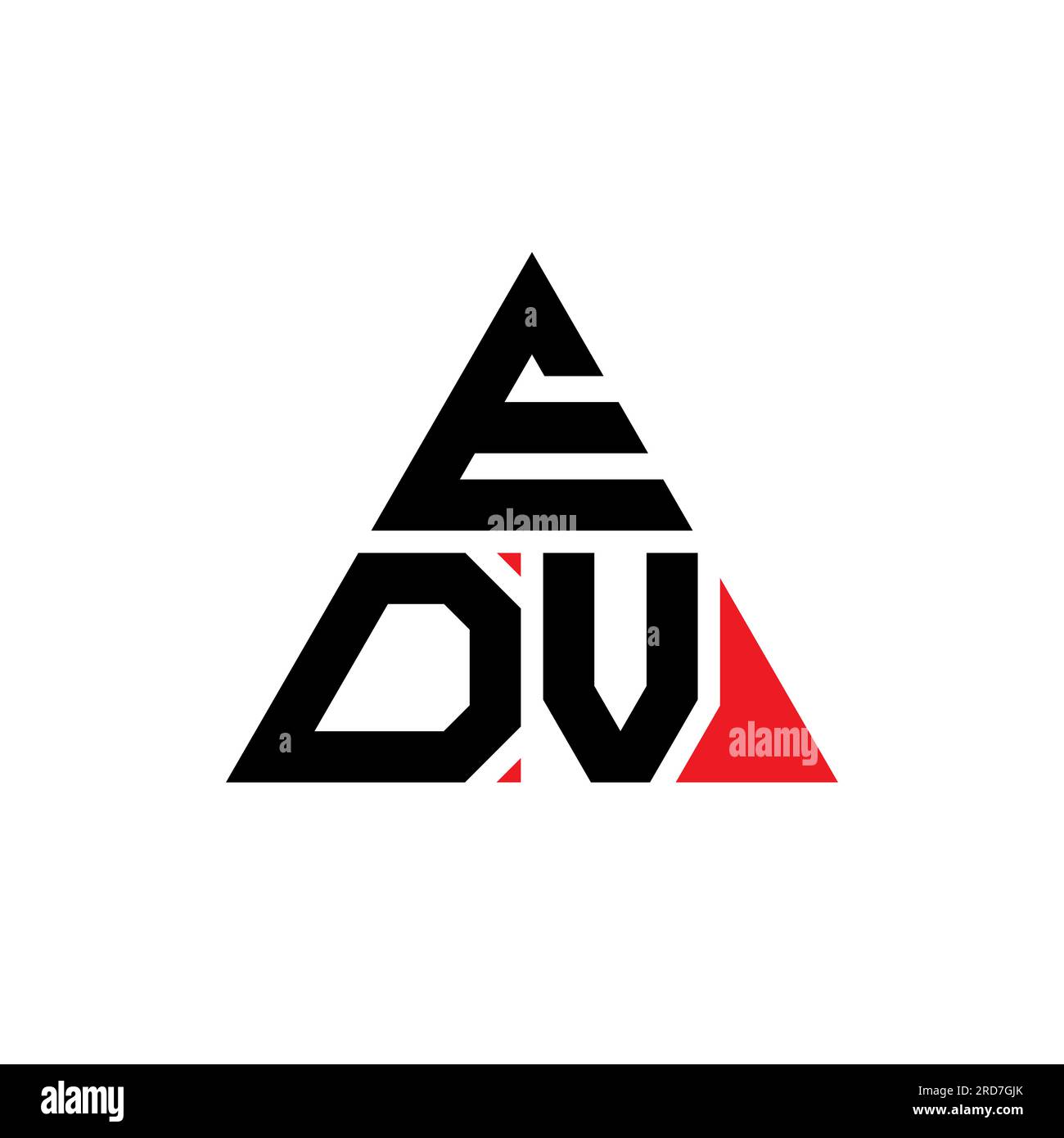 EDV-Logo mit Dreiecksbuchstaben und Dreiecksform. Monogramm mit EDV-Dreieck-Logo. EDV-Dreieck-Vektor-Logo-Vorlage mit roter Farbe. EDV Triangul Stock Vektor