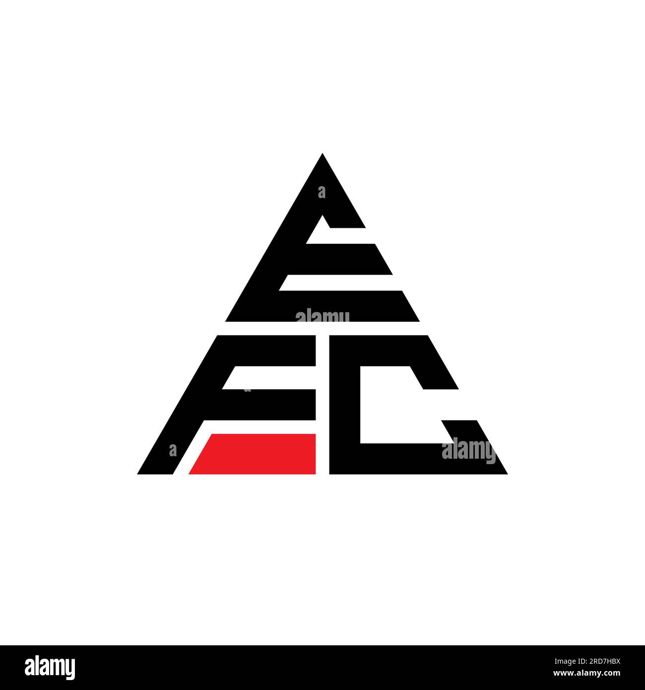 EFC-Logo mit Dreiecksbuchstaben und Dreiecksform. EFC-Dreieck-Logo-Monogramm. EFC-Dreieck-Vektor-Logo-Vorlage mit roter Farbe. EFC Triangul Stock Vektor