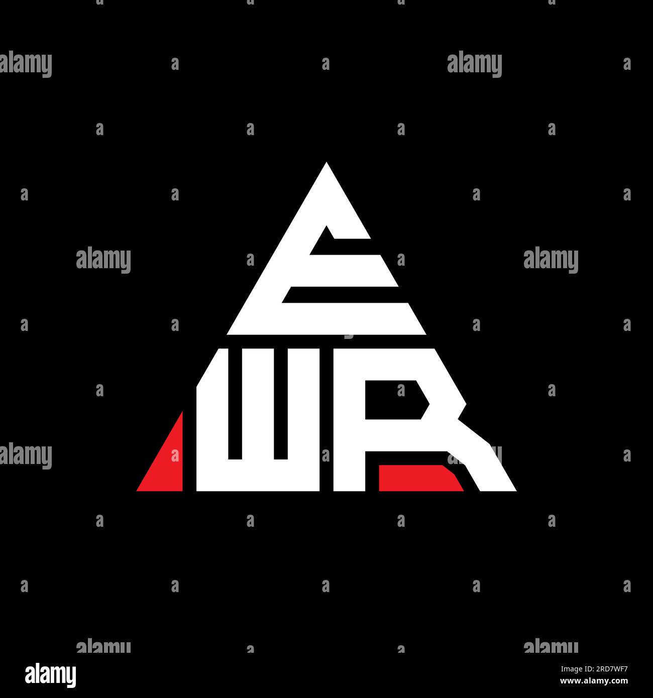 EWR-Logo mit Dreiecksbuchstaben und Dreiecksform. Monogramm mit EWR-Dreieck-Logo. EWR-dreieckige Vektorvorlage mit roter Farbe. EWR-Triangul Stock Vektor