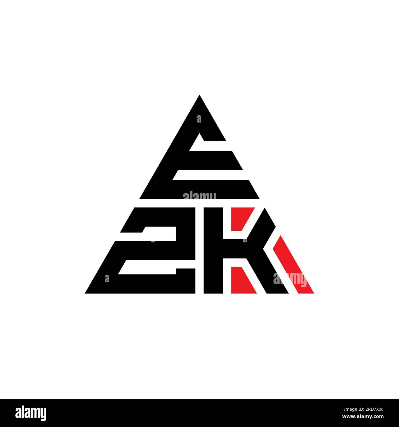 LOGO mit EZK-Dreiecksbuchstaben in Dreiecksform. MONOGRAMM mit EZK-Dreieck-Logo. EZK-Dreieck-Vektor-Logo-Vorlage mit roter Farbe. EZK triangul Stock Vektor