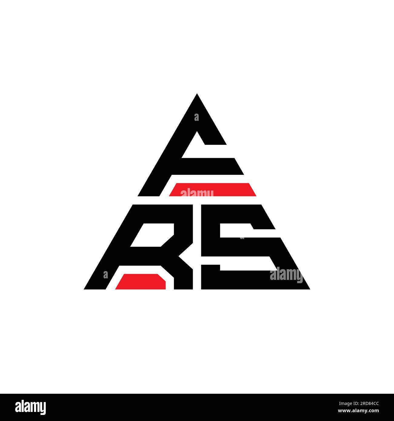 FRS-Logo mit Dreiecksbuchstaben und Dreiecksform. FRS-Dreieck-Logo-Monogramm. FRS-dreieckige Vektor-Logo-Vorlage mit roter Farbe. FRS Triangul Stock Vektor