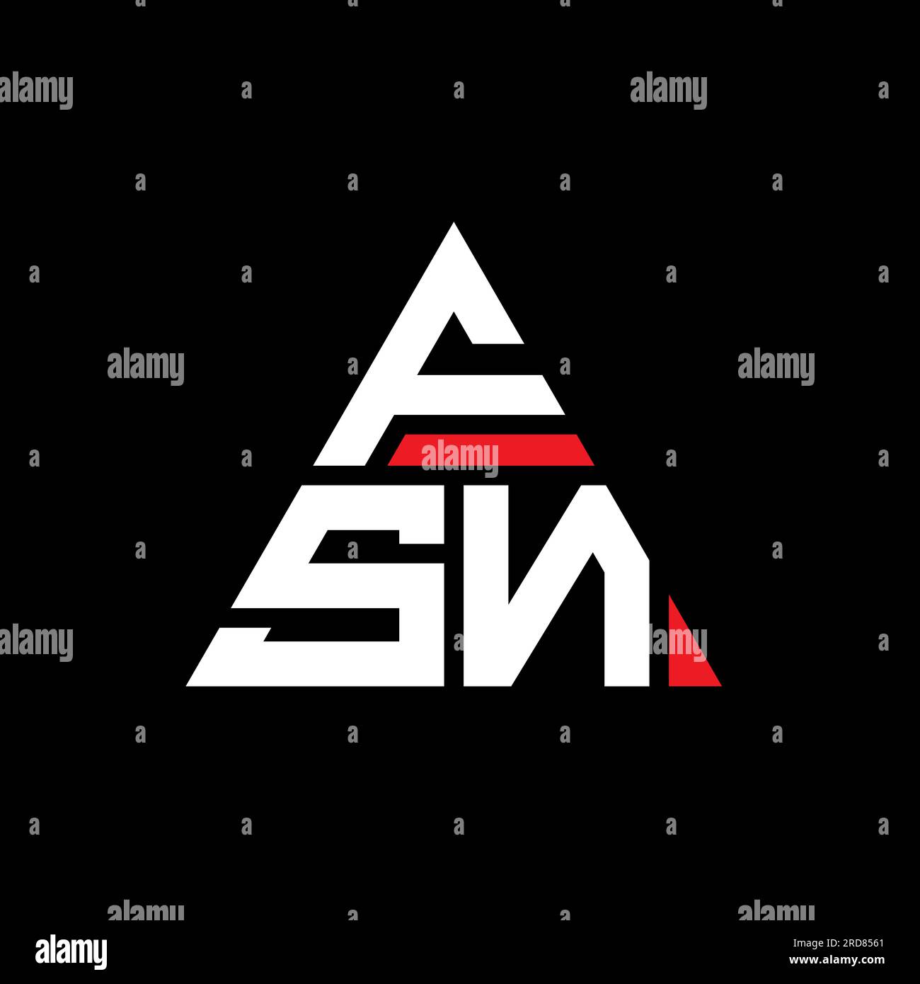 FSN-Logo mit Dreiecksbuchstaben und Dreiecksform. FSN Dreieck Logo Design Monogramm. FSN-Dreieck-Vektor-Logo-Vorlage mit roter Farbe. FSN Triangul Stock Vektor