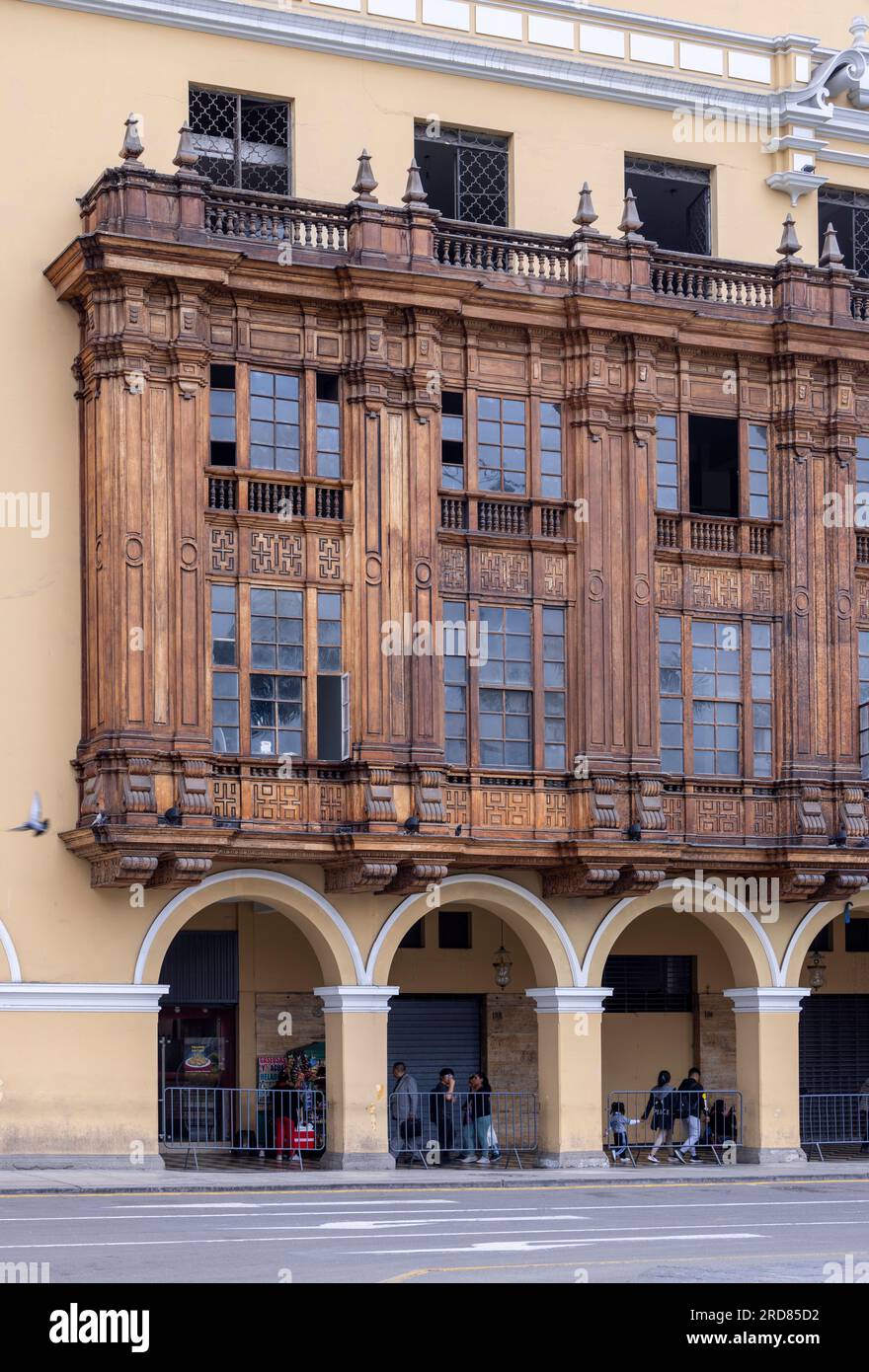 Edificio Guardia Real, Gebäude der königlichen Garde, Plaza de Armas, Lima, Peru Stockfoto