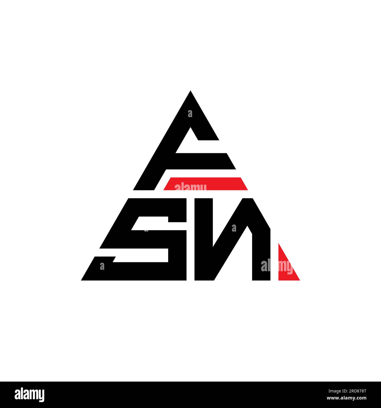FSN-Logo mit Dreiecksbuchstaben und Dreiecksform. FSN Dreieck Logo Design Monogramm. FSN-Dreieck-Vektor-Logo-Vorlage mit roter Farbe. FSN Triangul Stock Vektor
