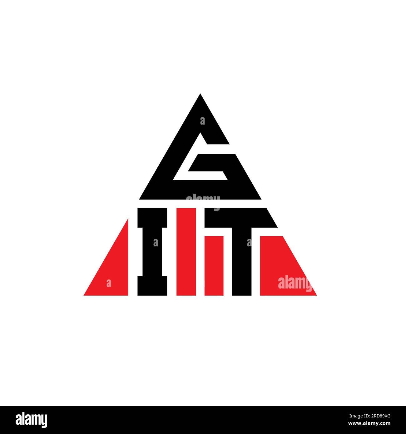 GIT-Logo mit Dreiecksbuchstaben und Dreiecksform. GIT-Dreieck-Logo-Monogramm. GIT-Dreieck-Vektor-Logo-Vorlage mit roter Farbe. GIT Triangul Stock Vektor