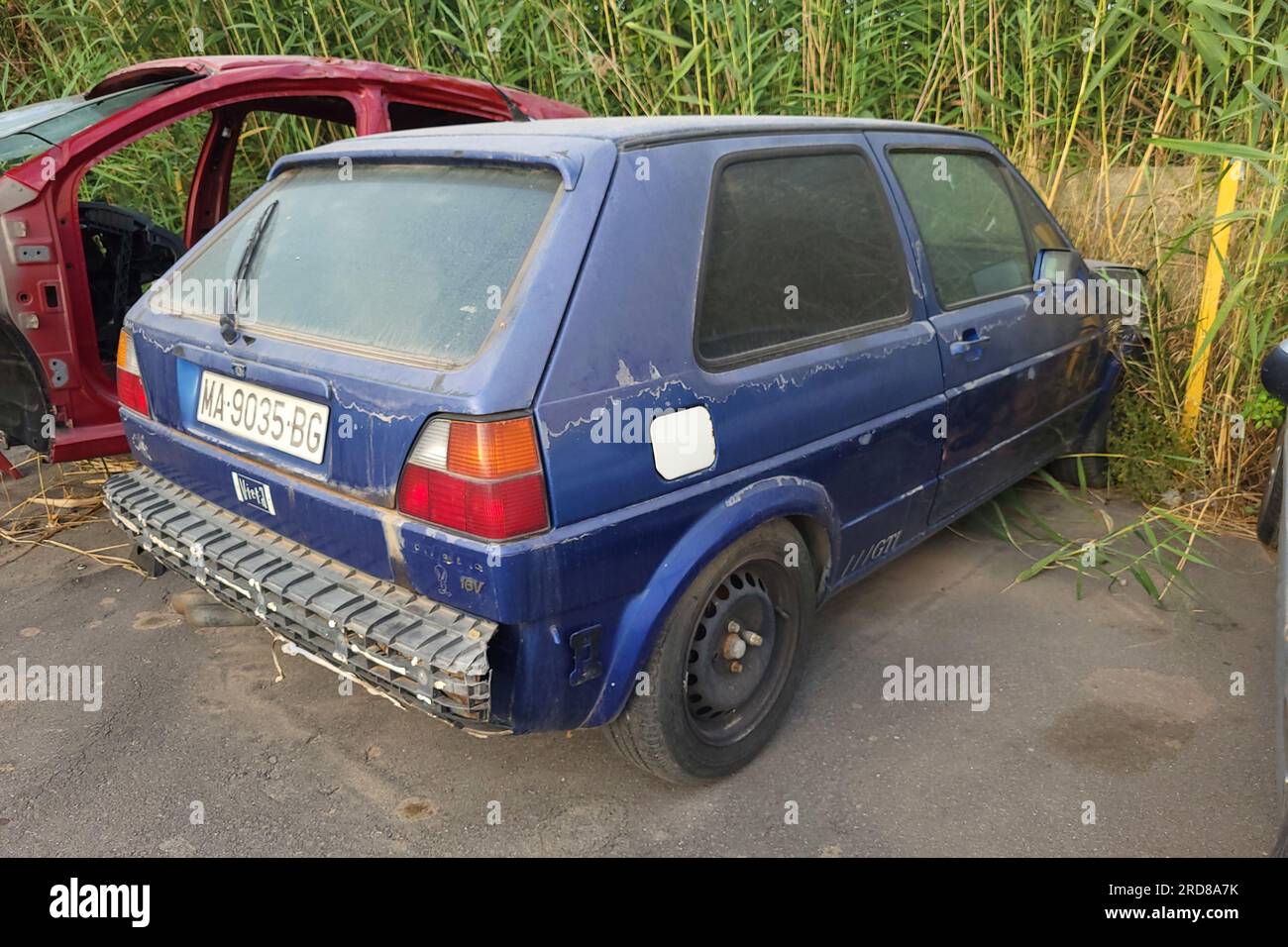 1992 verlor Volkswagen Golg GTI. Provinz Málaga, Spanien. Stockfoto