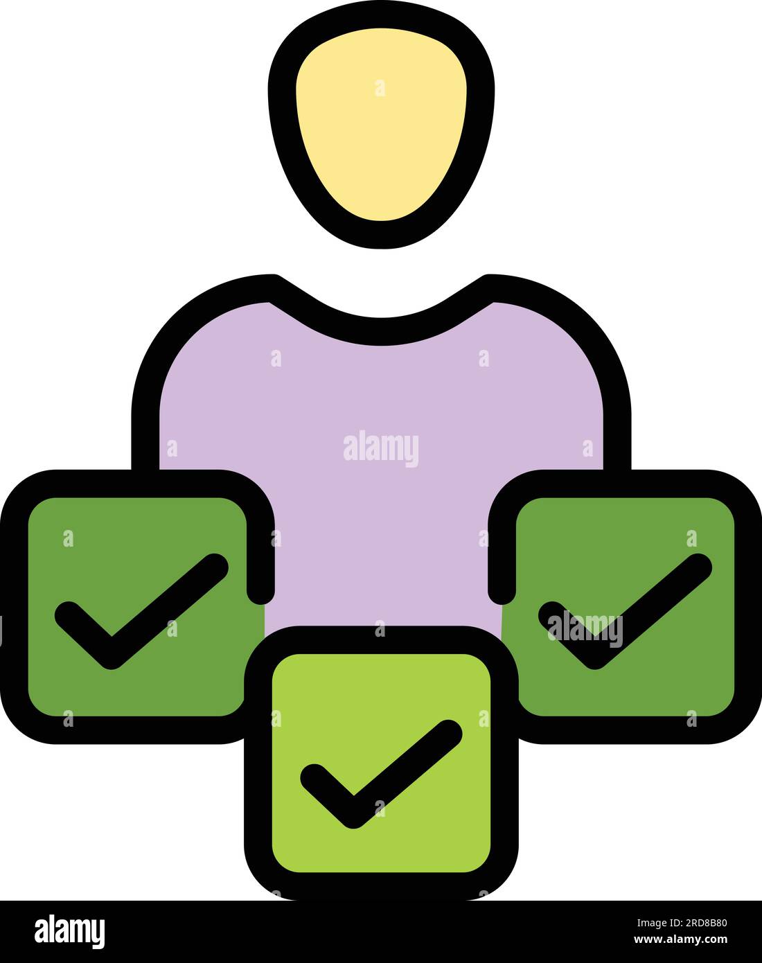 Vektor des Office Manager-Symbols. Geschäftsscheck. Arbeitspapier in flacher Farbe Stock Vektor