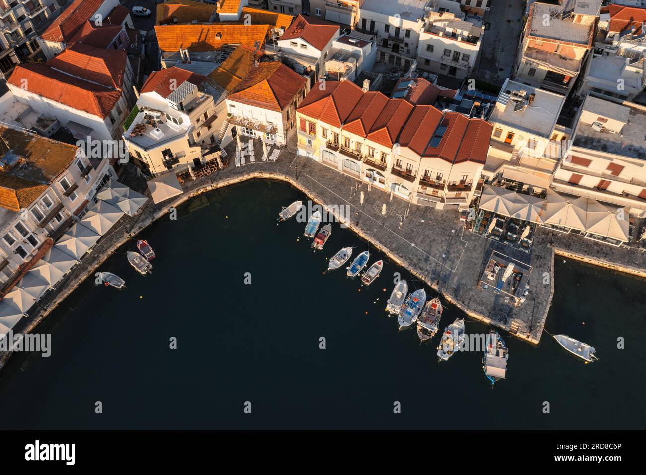 Der venezianische Hafen, Rethymno, Kreta, die griechischen Inseln, Griechenland, Europa Stockfoto