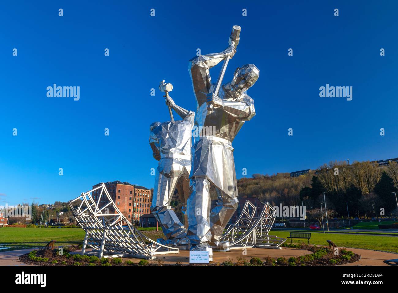 Die Schiffsbauer von Port Glasgow Statuen, Inverclyde, Coronation Park, Port Glasgow, Schottland, Großbritannien, Europa Stockfoto