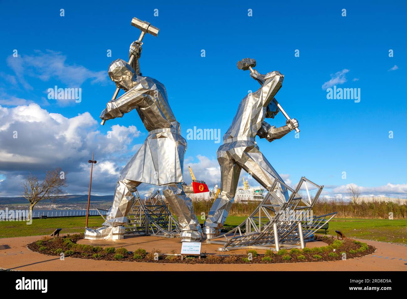 Die Schiffsbauer von Port Glasgow Statuen, Inverclyde, Coronation Park, Port Glasgow, Schottland, Großbritannien, Europa Stockfoto