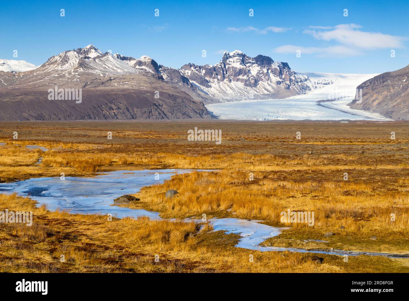 Skaftafellsjokull, Sudurland, Skaftafell, Island, Polarregionen Stockfoto