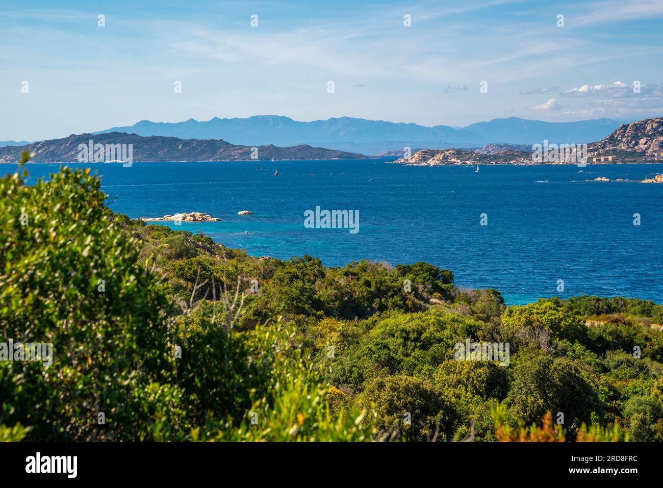 Blick auf die Küste in der Nähe von Palau, Palau, Sardinien, Italien, Mittelmeer, Europa Stockfoto
