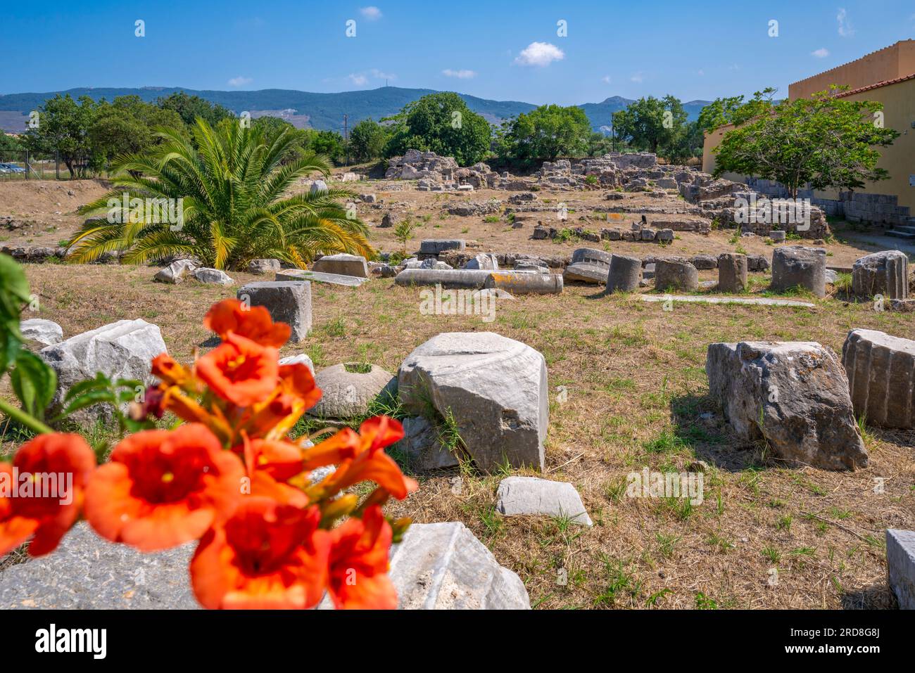 Blick auf die römischen Thermalbäder, die Stadt Kos, Kos, Dodekanes, griechische Inseln, Griechenland, Europa Stockfoto