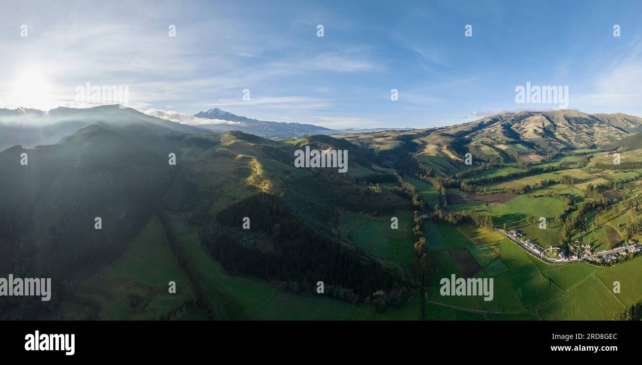 Luftaufnahme der Landschaft, Zuleta, Imbabura, Ecuador, Südamerika Stockfoto