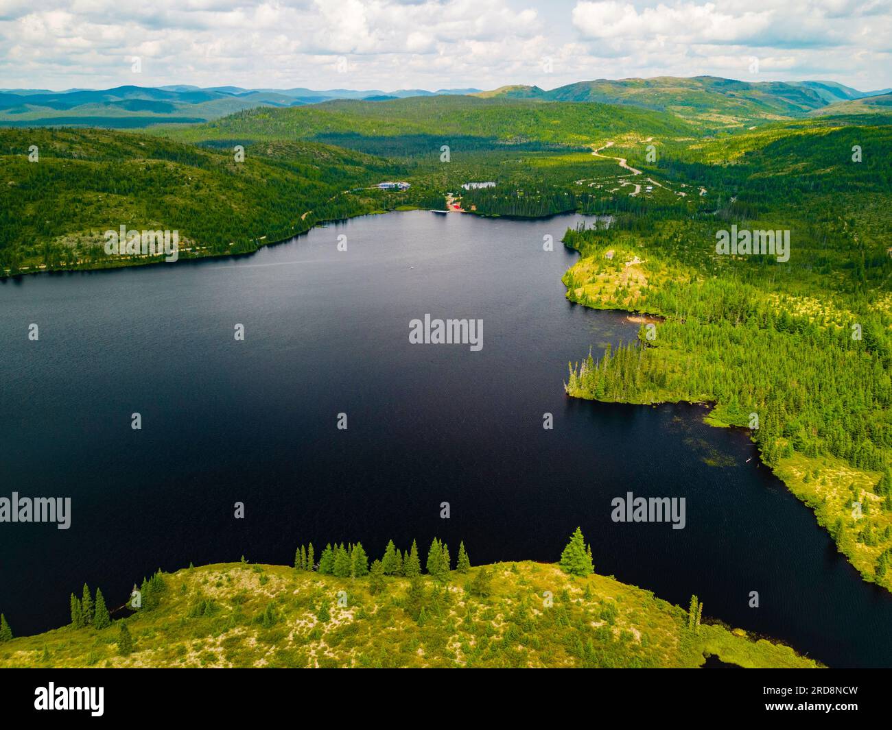 St-Urbain, Kanada - Juli 17: Panoramaaussicht im Grands Jardins National Park in Quebec Stockfoto
