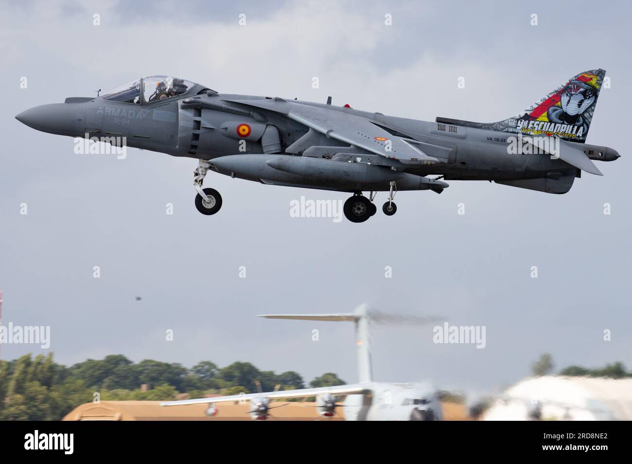 Spanischer Navy Harrier tritt auf der RIAT Fairford 2023 auf. Stockfoto