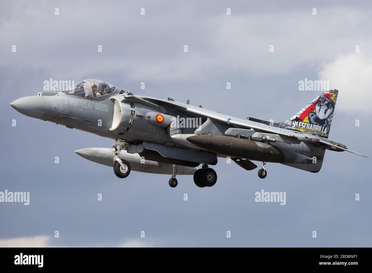 Spanischer Navy Harrier tritt auf der RIAT Fairford 2023 auf. Stockfoto