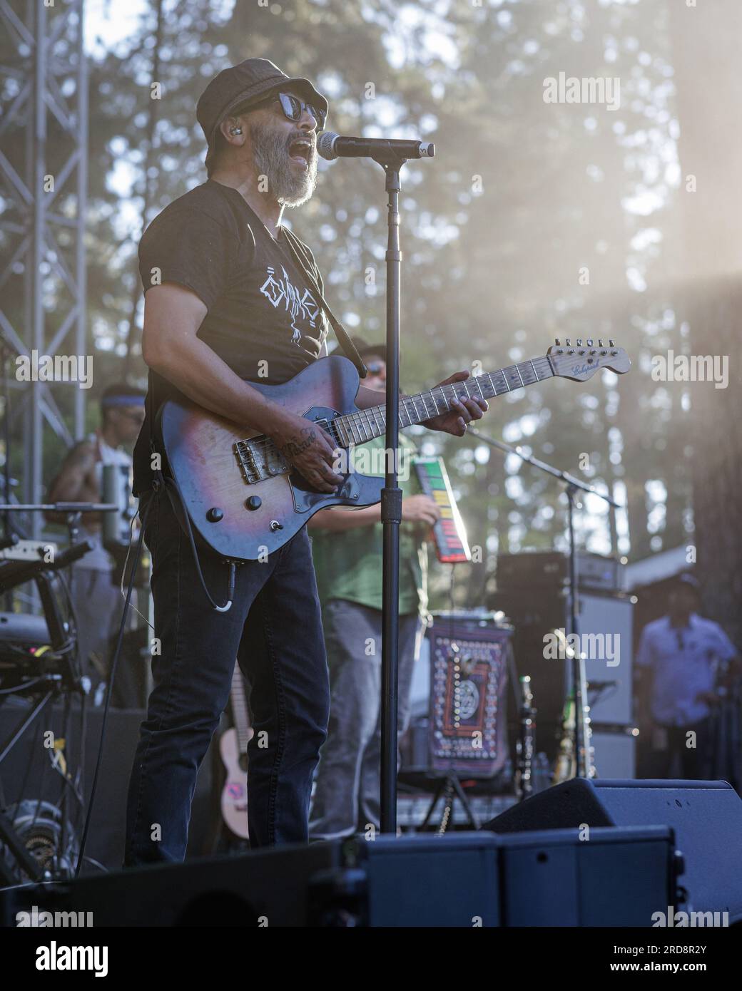 Grass Valley, Usa. 14. Juli 2023. Das California WorldFest ist Gastgeber des Grammy-Gewinners Los Angeles Band Ozomatli als Western U.S. Die Hitzewelle Geht Weiter. 13.-16. Juli 2023 (Foto: Penny Collins/NurPhoto) Guthaben: NurPhoto SRL/Alamy Live News Stockfoto