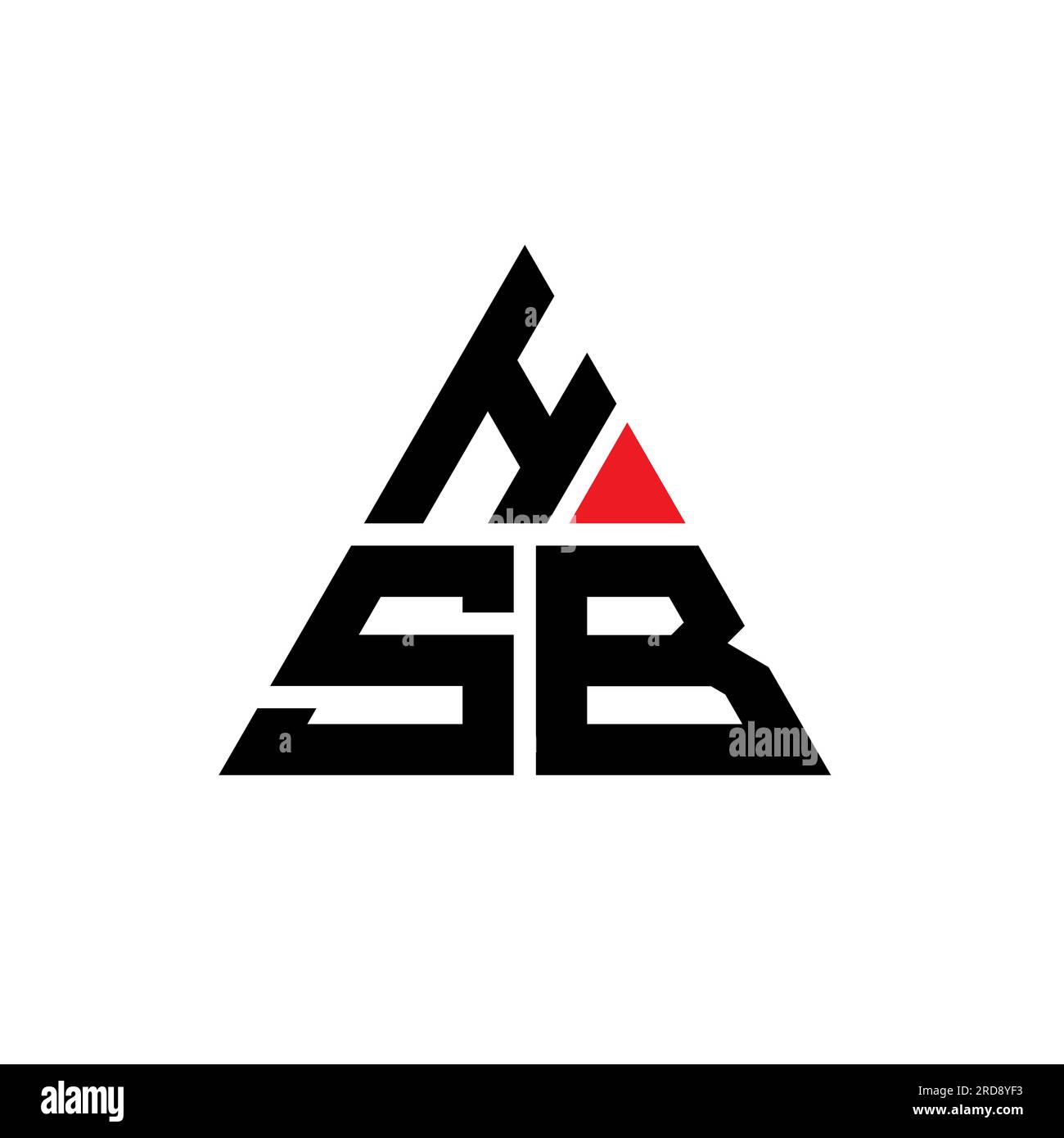 HSB-Logo mit Dreiecksbuchstaben und Dreiecksform. HSB-Dreieck-Logo-Monogramm. HSB-Dreieck-Vektor-Logo-Vorlage mit roter Farbe. HSB Triangul Stock Vektor