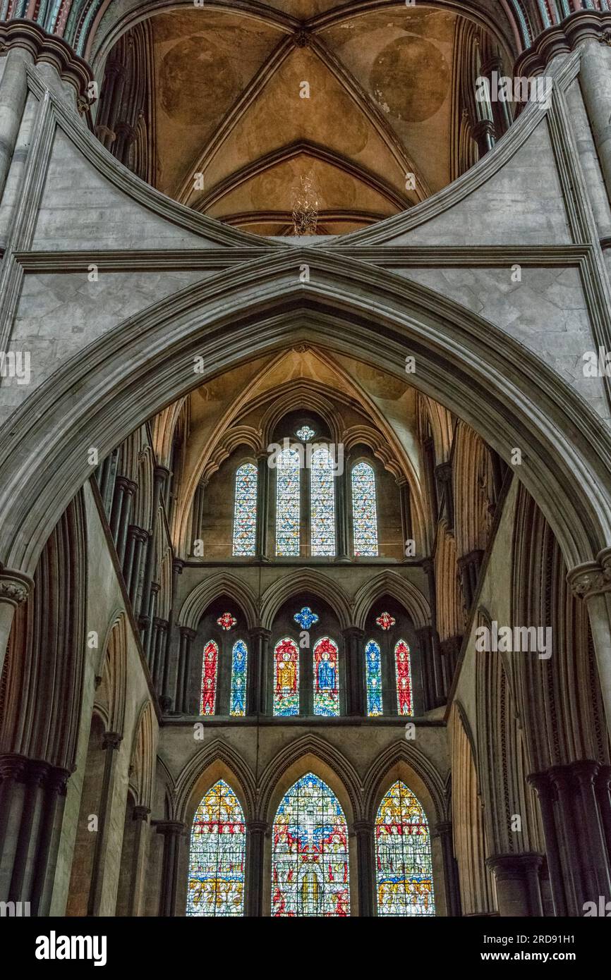 Querschnitt der Kathedrale von Salisbury Stockfoto