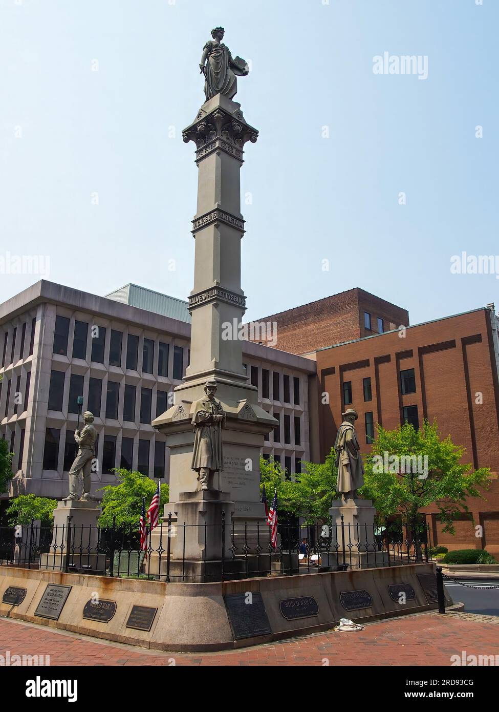 Soldiers and Sailors Memorial am Penn Square in Lancaster, Pennsylvania, 5. Juni 2023, © Katharine Andriotis Stockfoto