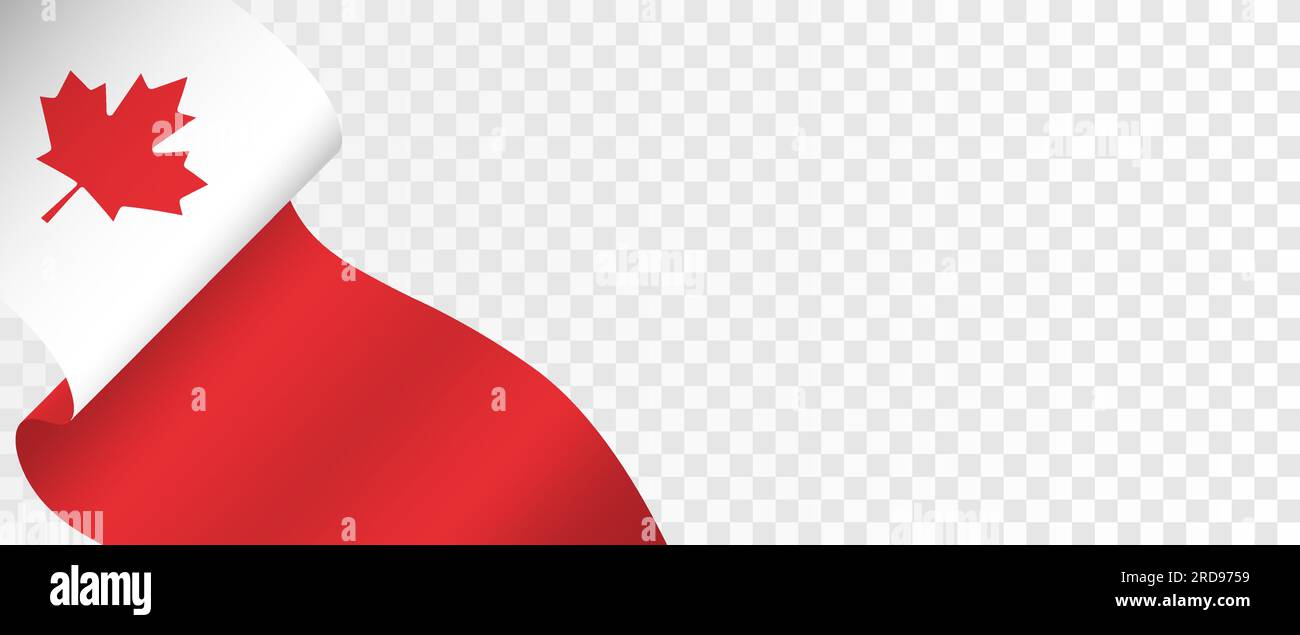 Kanadische Flagge auf transparentem Hintergrund. Vorlage mit freiem Platz für Design oder Text. vektordarstellung. Stock Vektor
