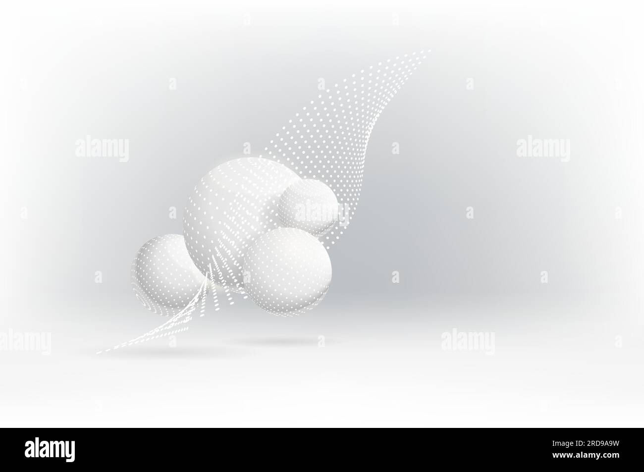 Abstrakter Hintergrund für weiße Vektorkugel. Stock Vektor