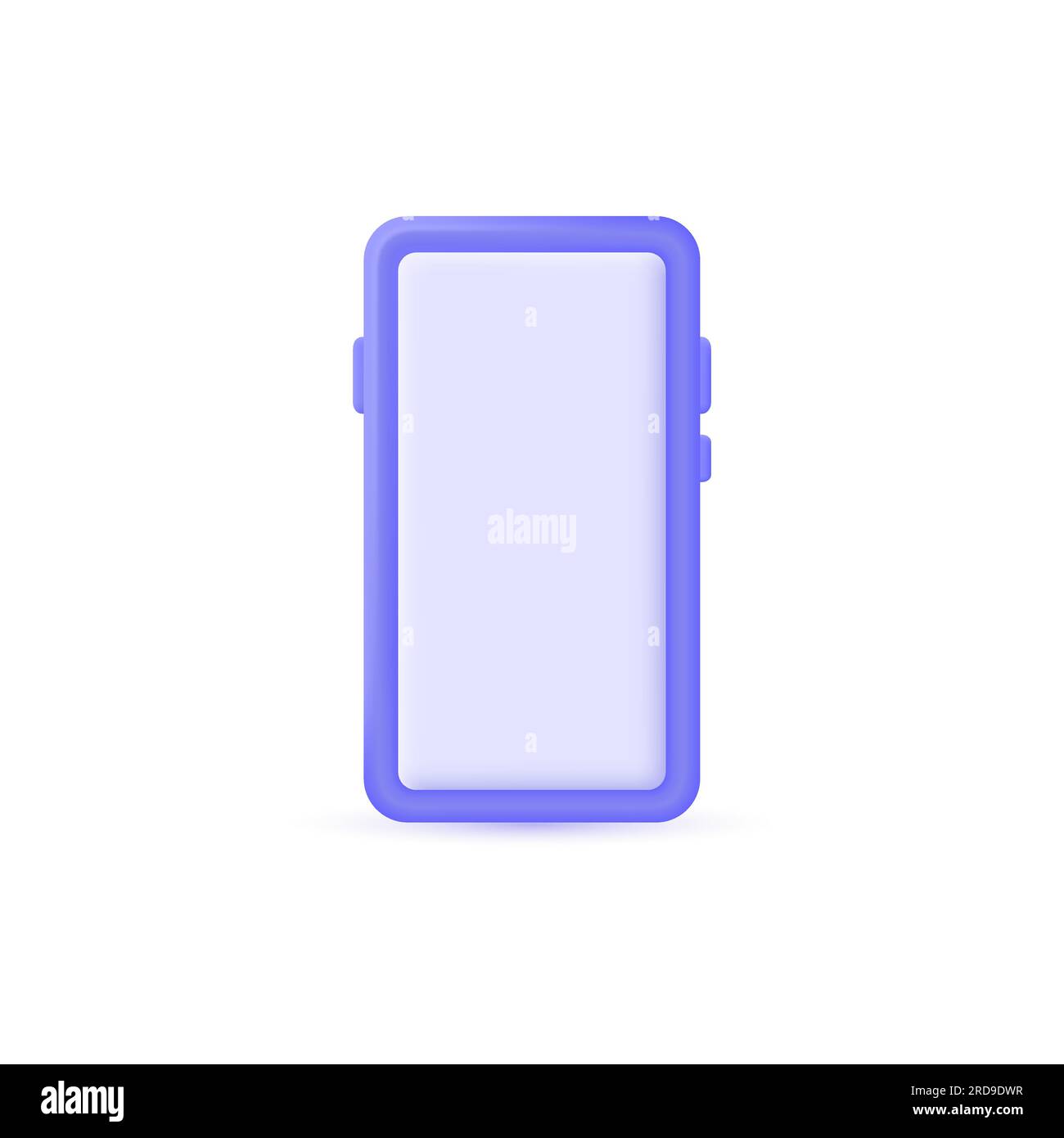 3D Handysymbol in minimalistischem Cartoon-Style. Vektordarstellung des Smartphones isoliert auf weißem Hintergrund Stock Vektor