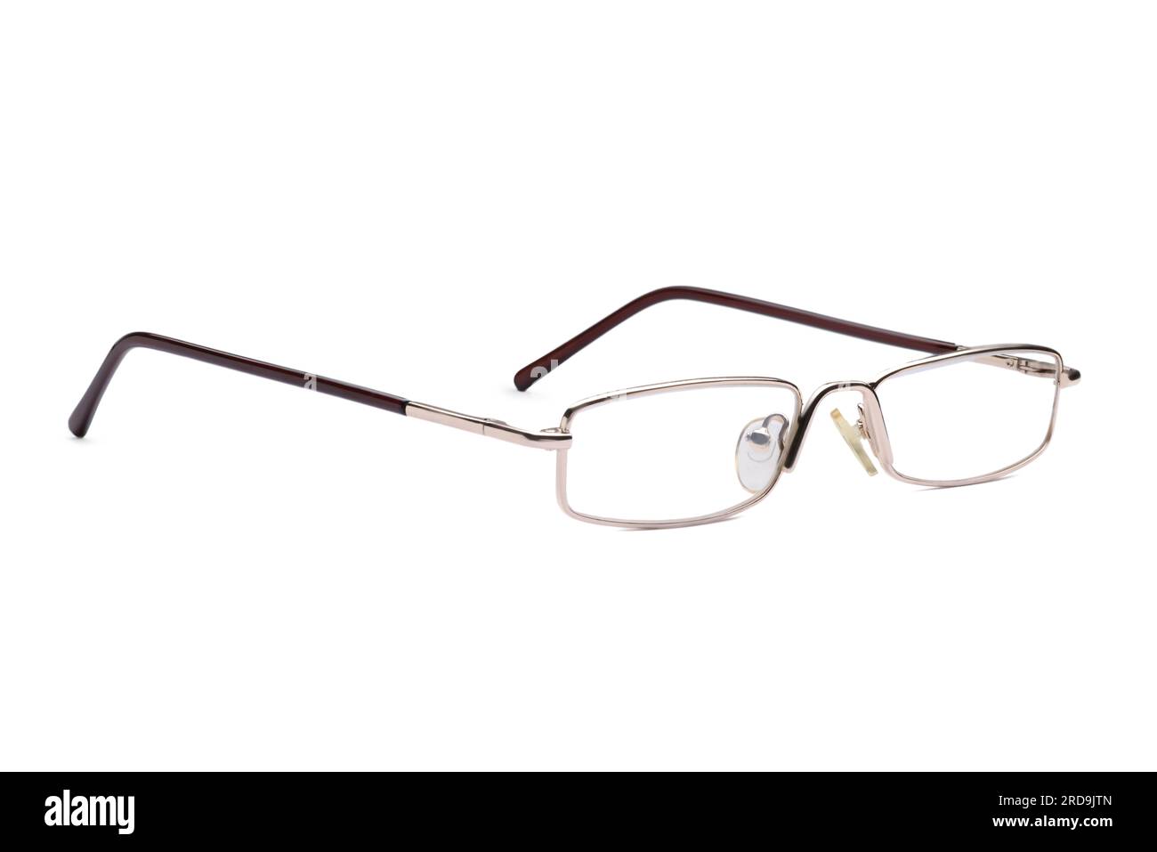 Stilvolle Brille isoliert auf Weiß Stockfoto