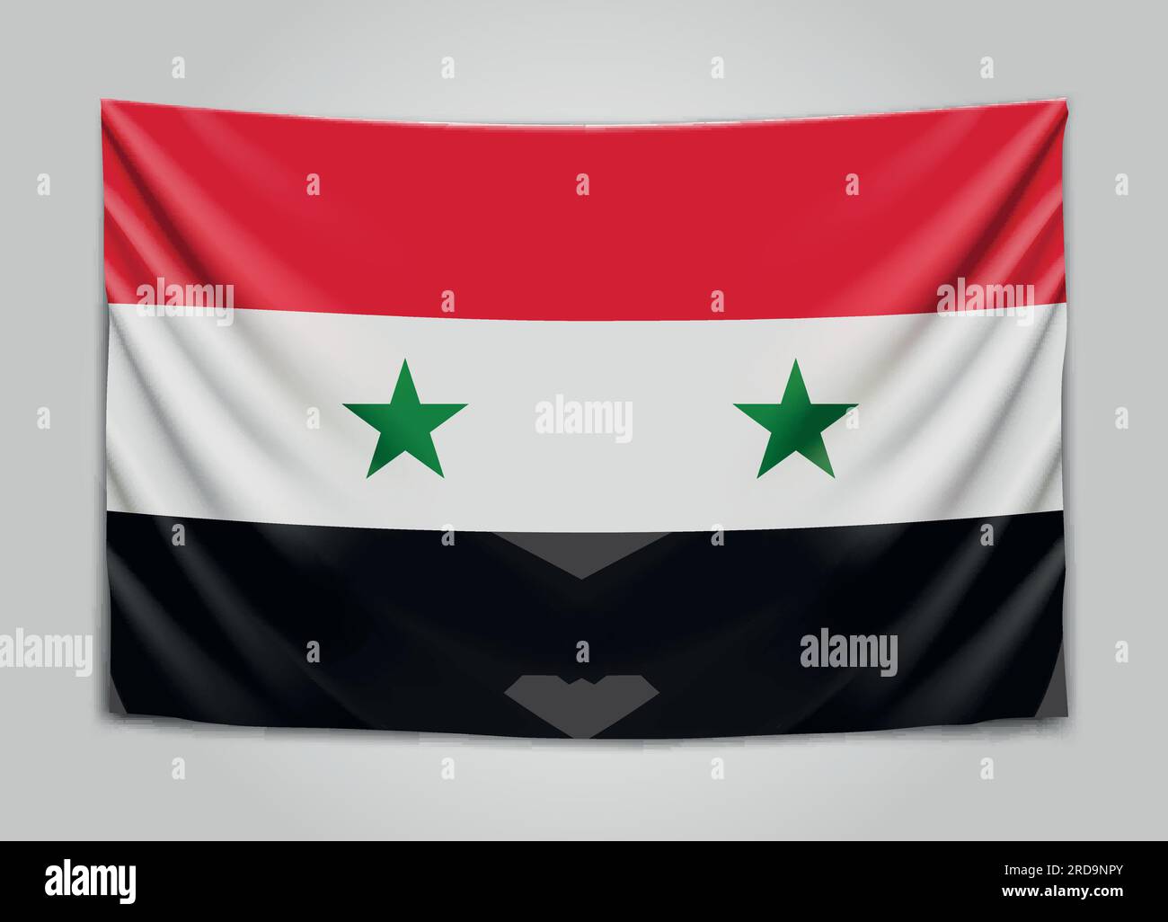 Syrien flagge und wappen, syrisch arabische republik Stock