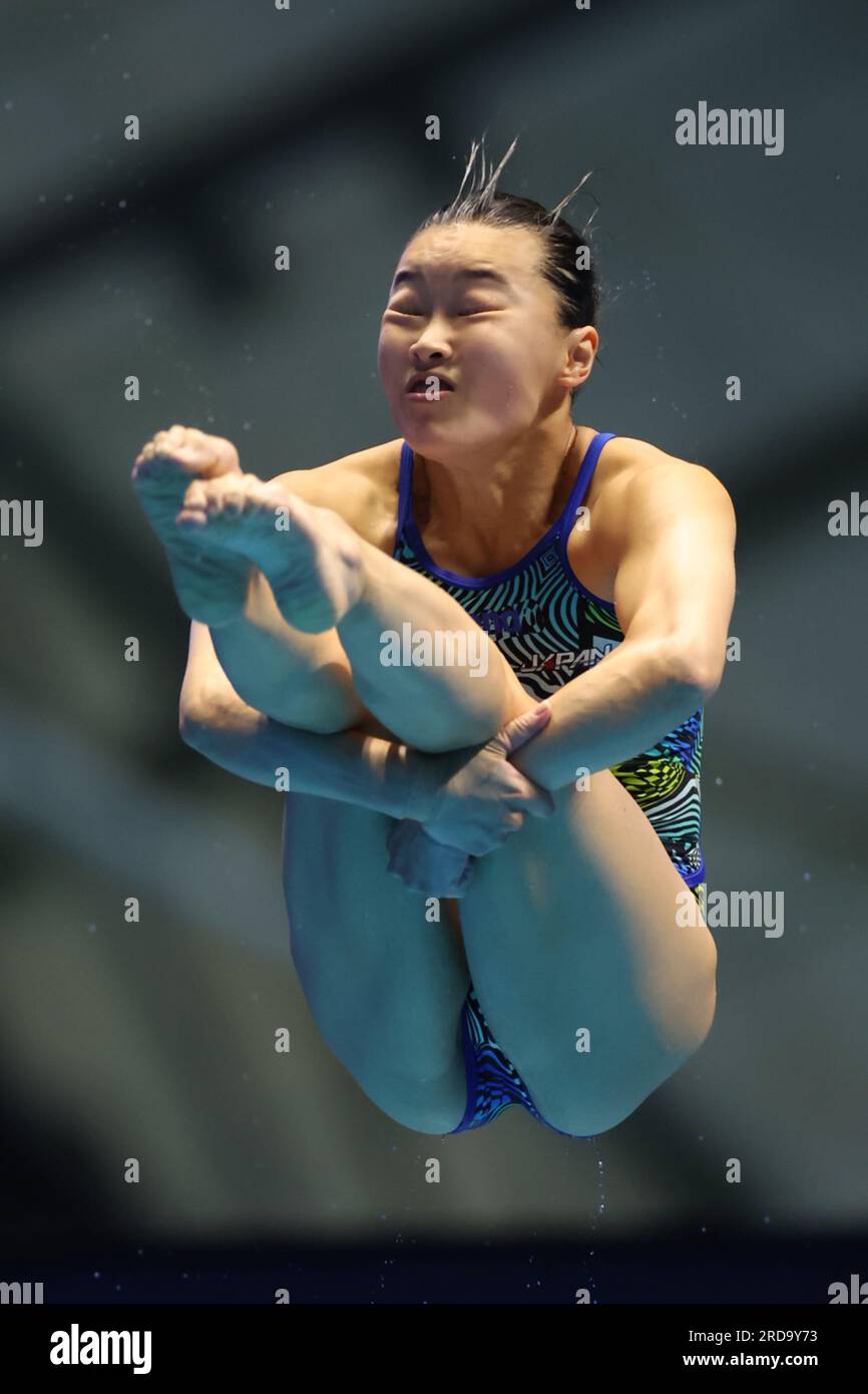 Fukuoka, Japan. 20. Juli 2023. Sayaka Mikami (JPN) Tauchen : World Aquatics Championships Fukuoka 2023 Frauen Springboard 3m Vorrunde im Präfekturpool Fukuoka in Fukuoka, Japan . Kredit: YUTAKA/AFLO SPORT/Alamy Live News Stockfoto