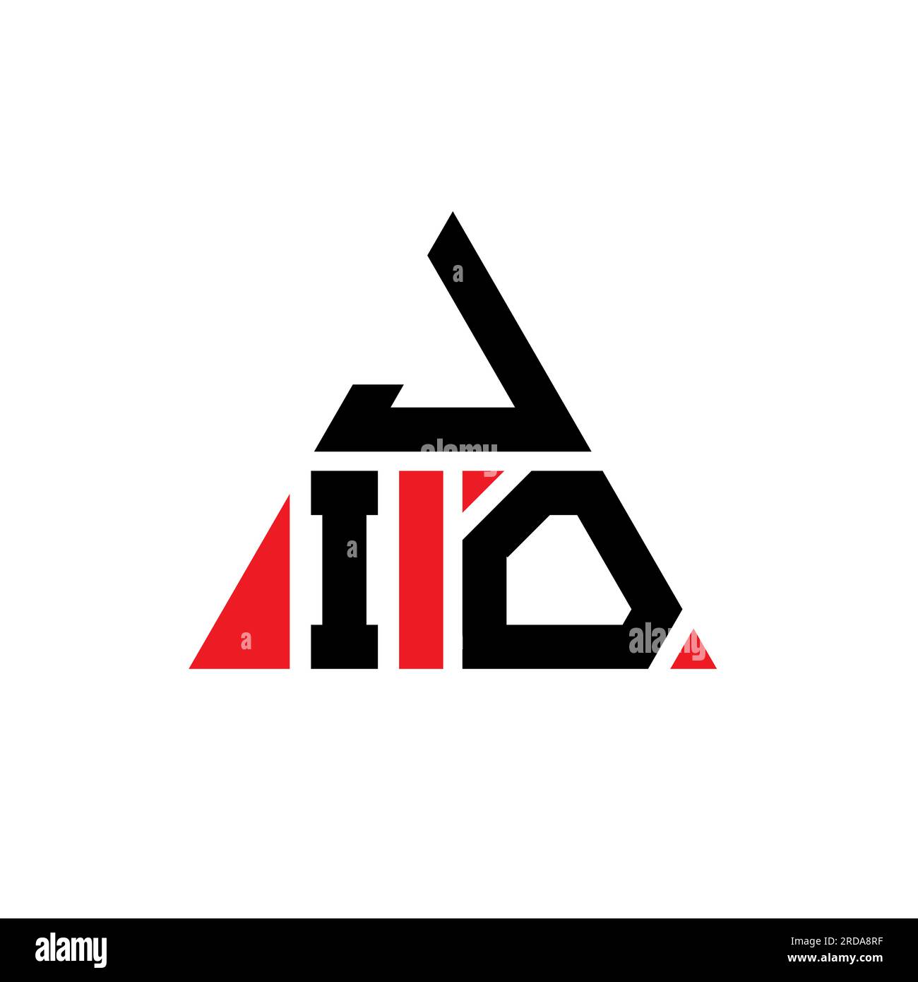 JIN-Logo mit Dreiecksbuchstaben in Dreiecksform. MONOGRAMM mit JIN-Dreieck-Logo. JIN-Dreieck-Vektor-Logo-Vorlage mit roter Farbe. JIN Triangul Stock Vektor