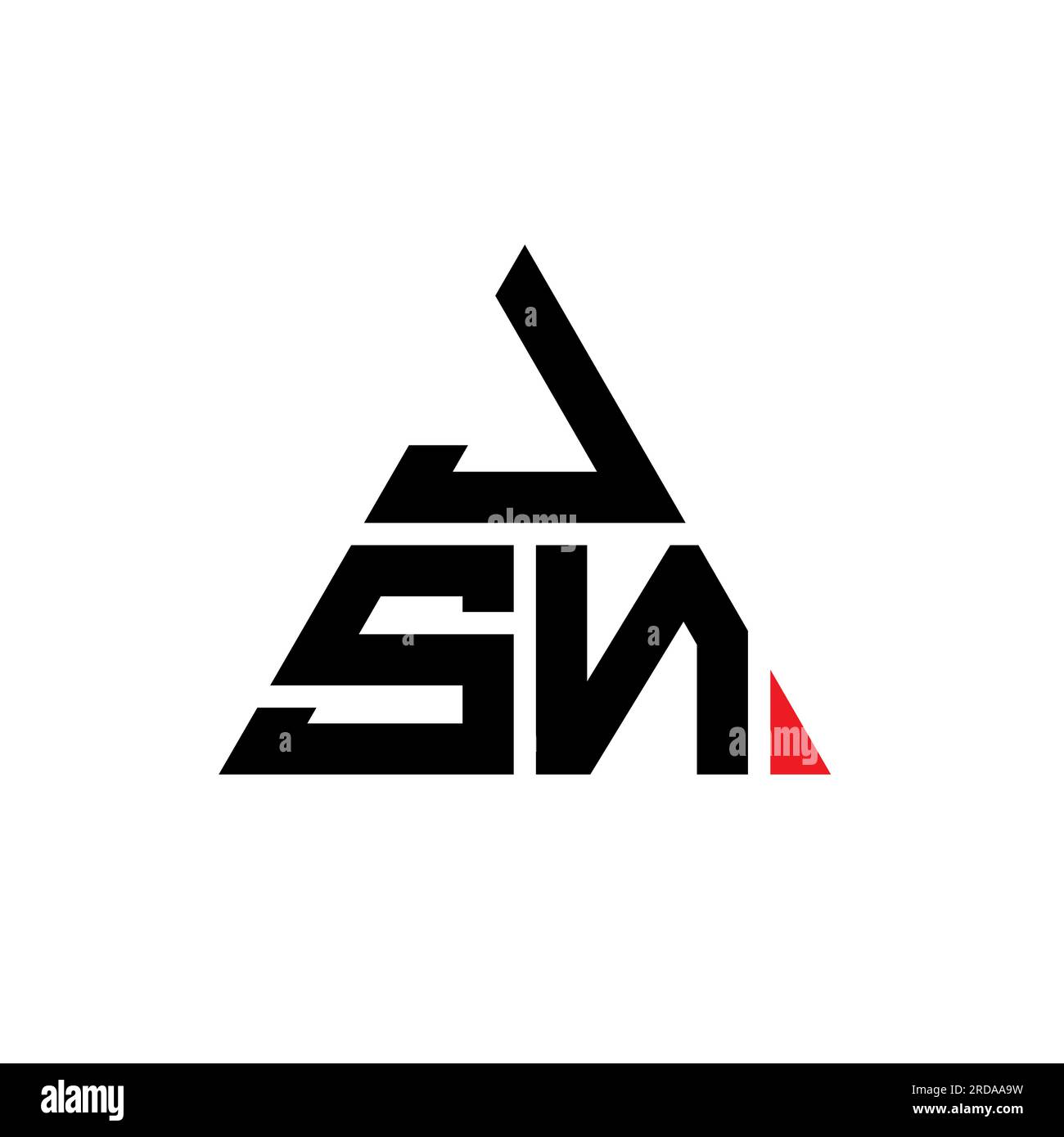JSN-Logo mit Dreiecksbuchstaben und Dreiecksform. JSN-Dreieck-Logo ...