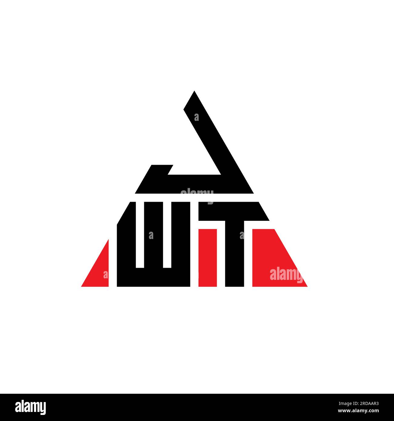 JWT-Logo mit dreieckigem Buchstaben in Dreiecksform. JWT-Monogramm mit Dreieck-Logo. JWT-dreieckige Vektor-Logo-Vorlage mit roter Farbe. JWT Triangul Stock Vektor