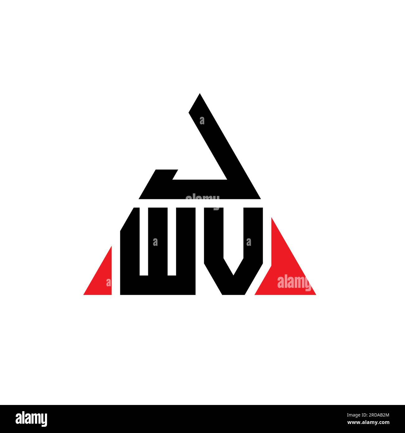 JWV-Logo mit Dreiecksbuchstaben und Dreiecksform. JWV-Monogramm mit Dreieck-Logo. JWV-Logovorlage für Dreiecksvektor in roter Farbe. JWV Triangul Stock Vektor