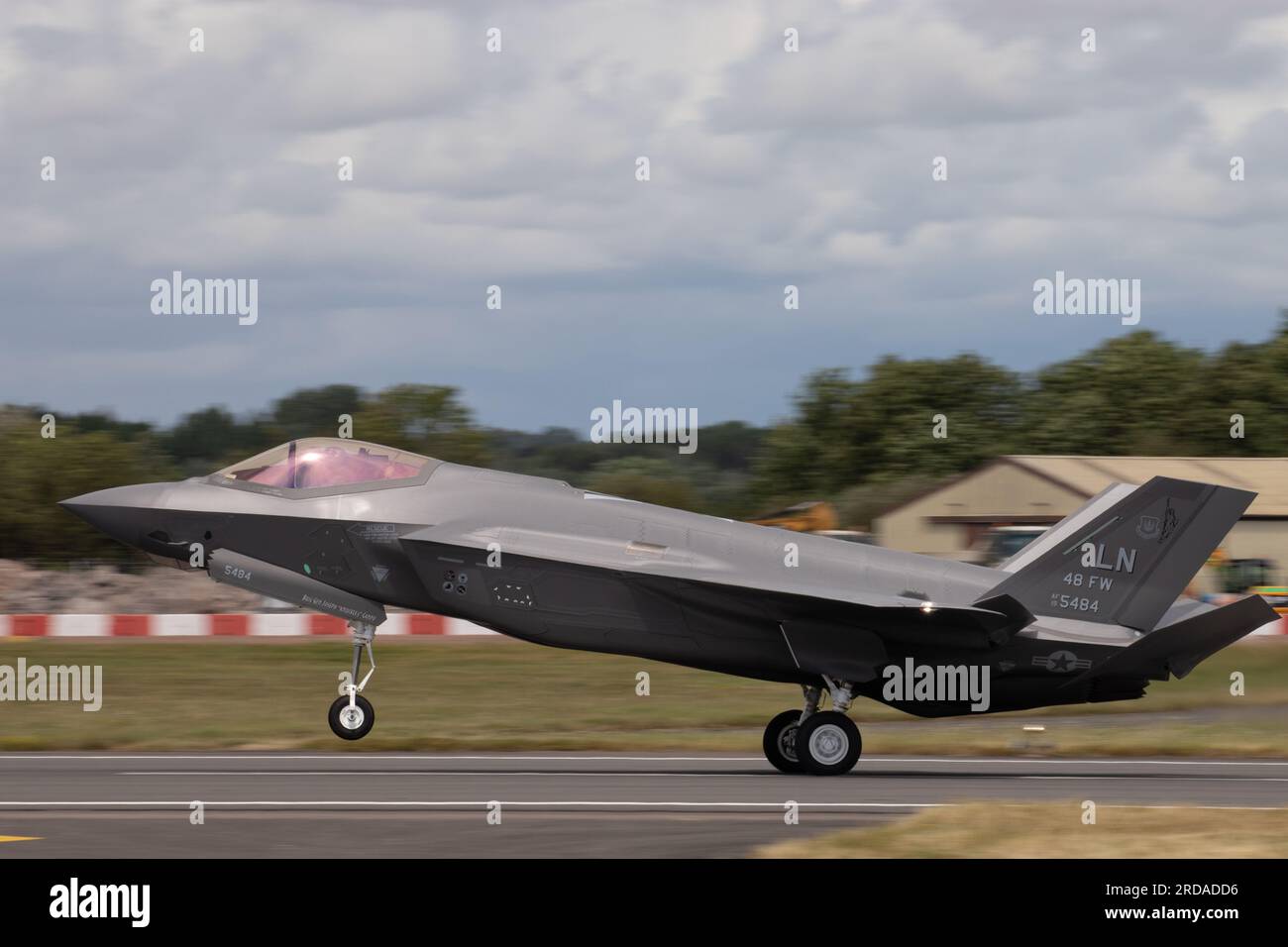 USAF F-35 Lightning II landet auf RIAT Fairford 2023. Stockfoto